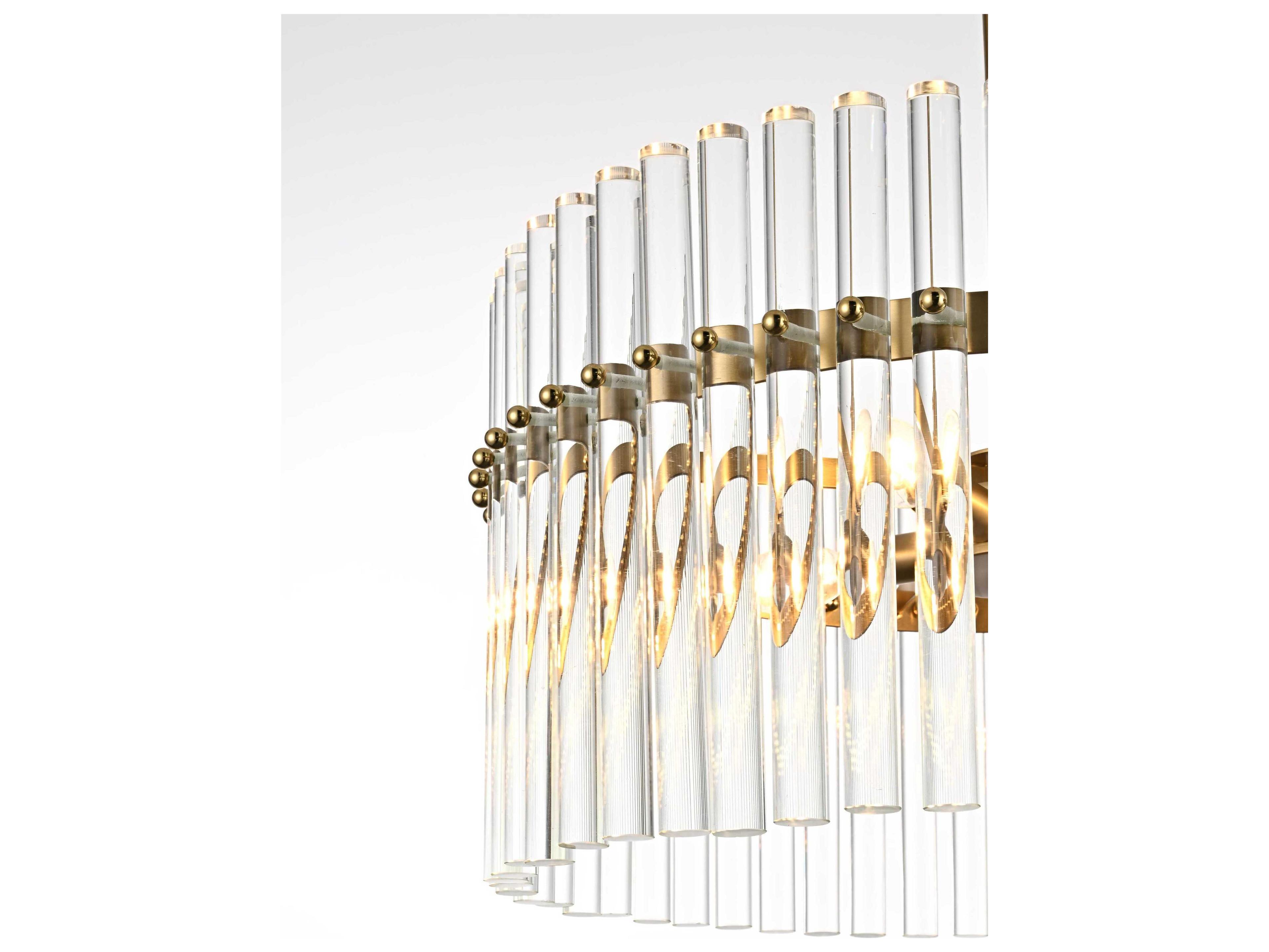 Elegant Lighting Paulina 4-Light Satin Gold Drum Chandelier