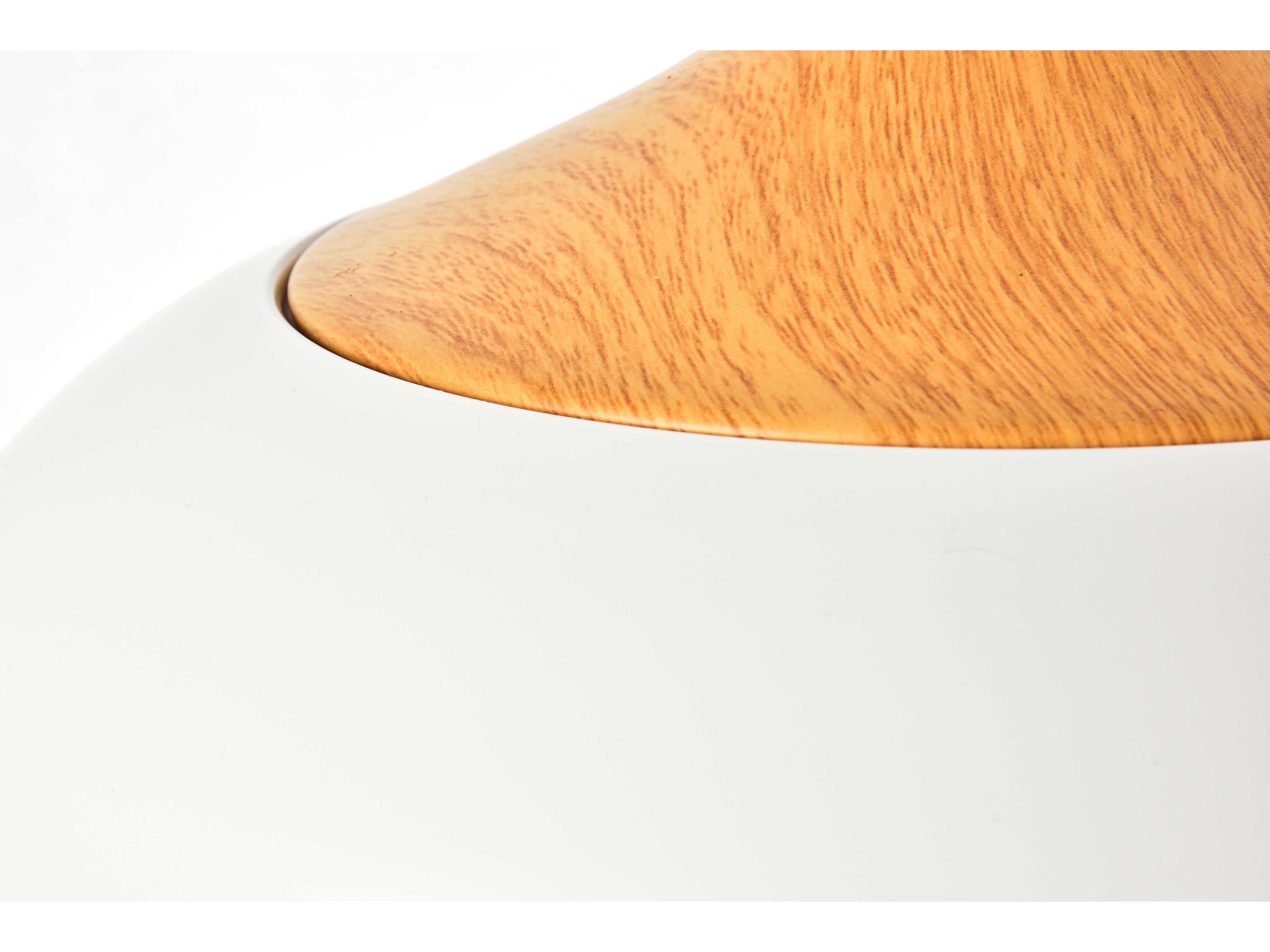 Elegant Lighting Nora 1-Light White Natural Wood Dome Mini Pendant