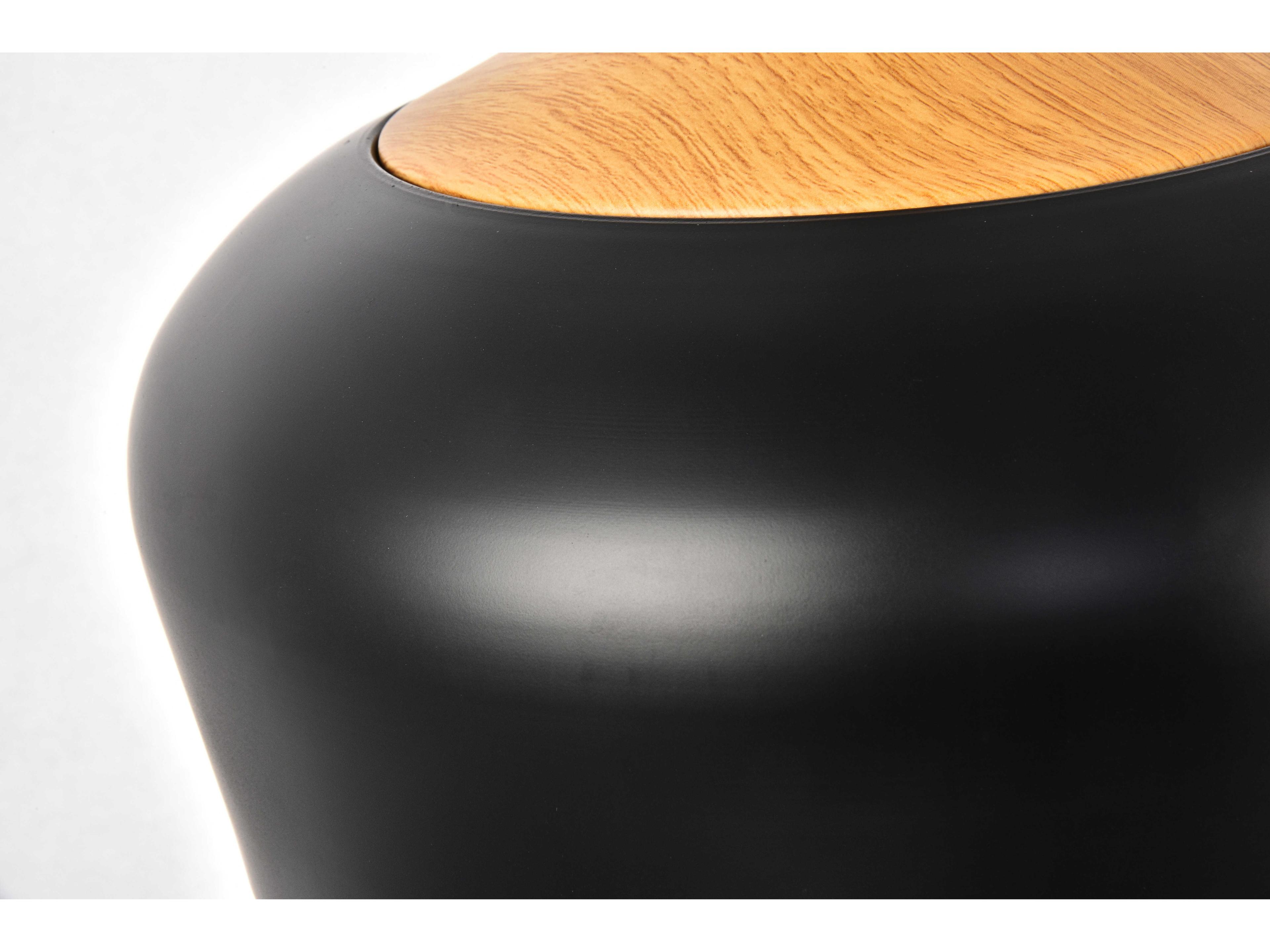 Elegant Lighting Nora 1-Light Black Natural Wood Dome Mini Pendant