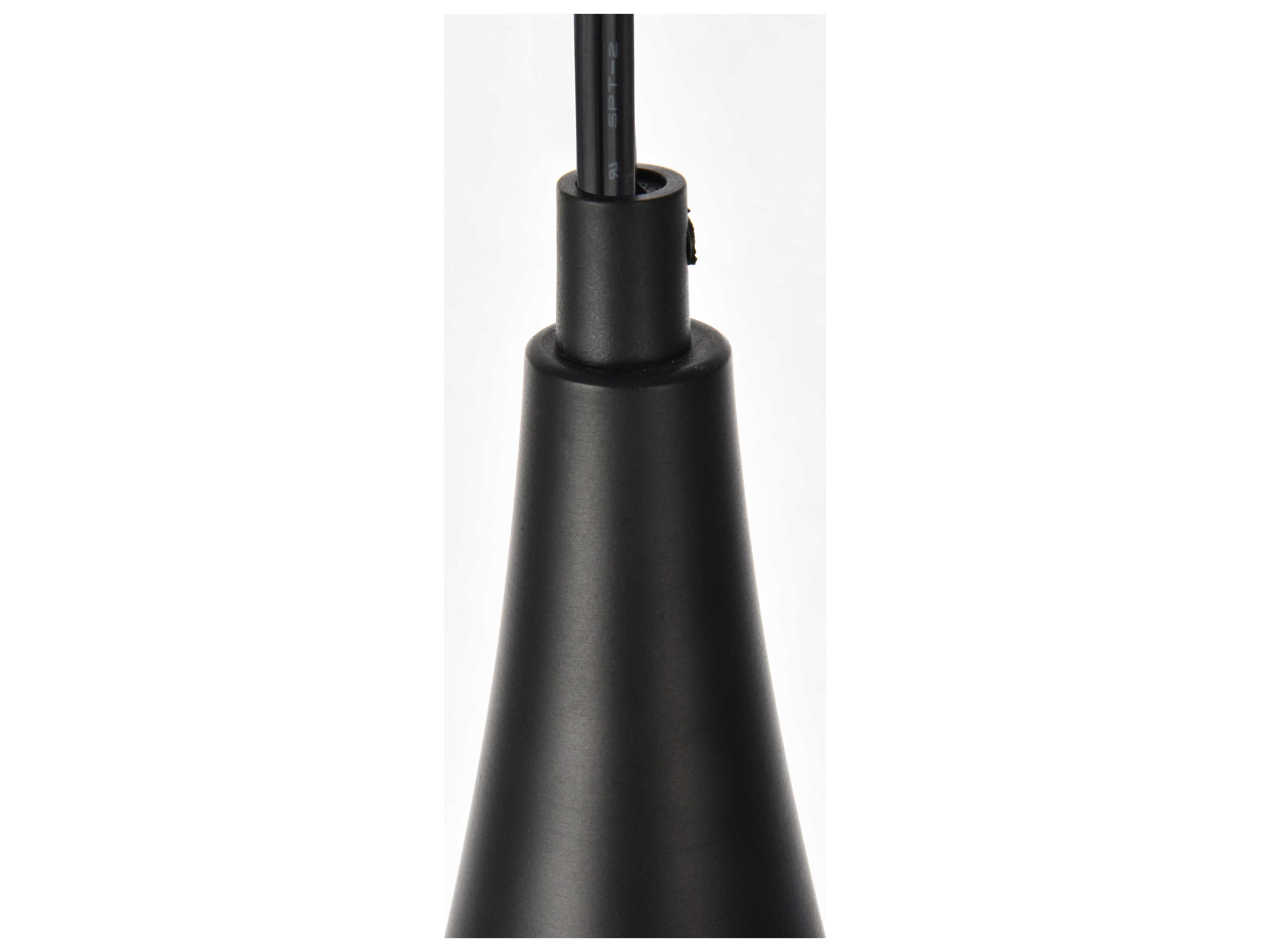 Elegant Lighting Nora 1-Light Black Bell Mini Pendant