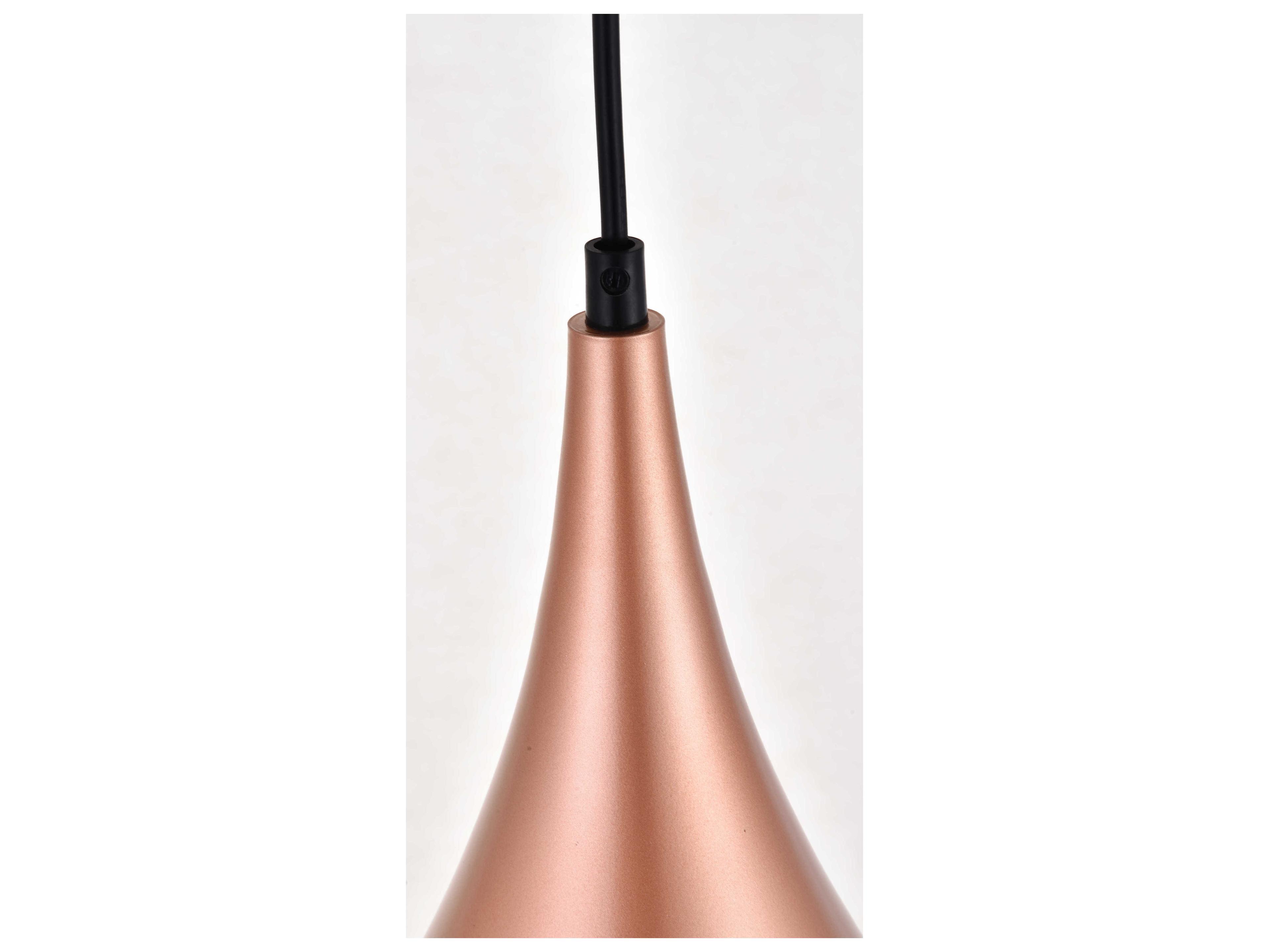 Elegant Lighting Nora 1-Light Honey Gold Bell Mini Pendant