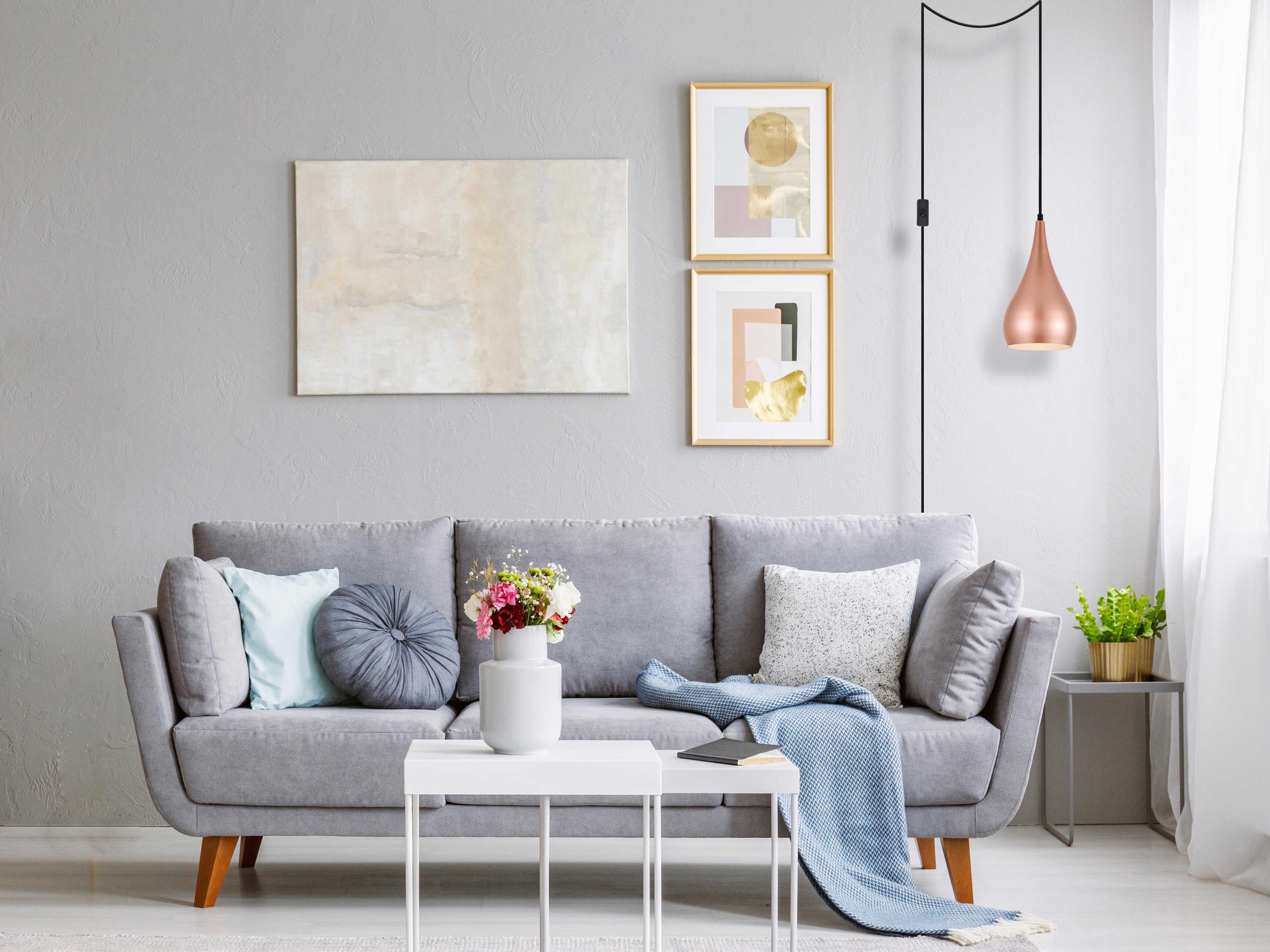 Elegant Lighting Nora 1-Light Honey Gold Bell Mini Pendant