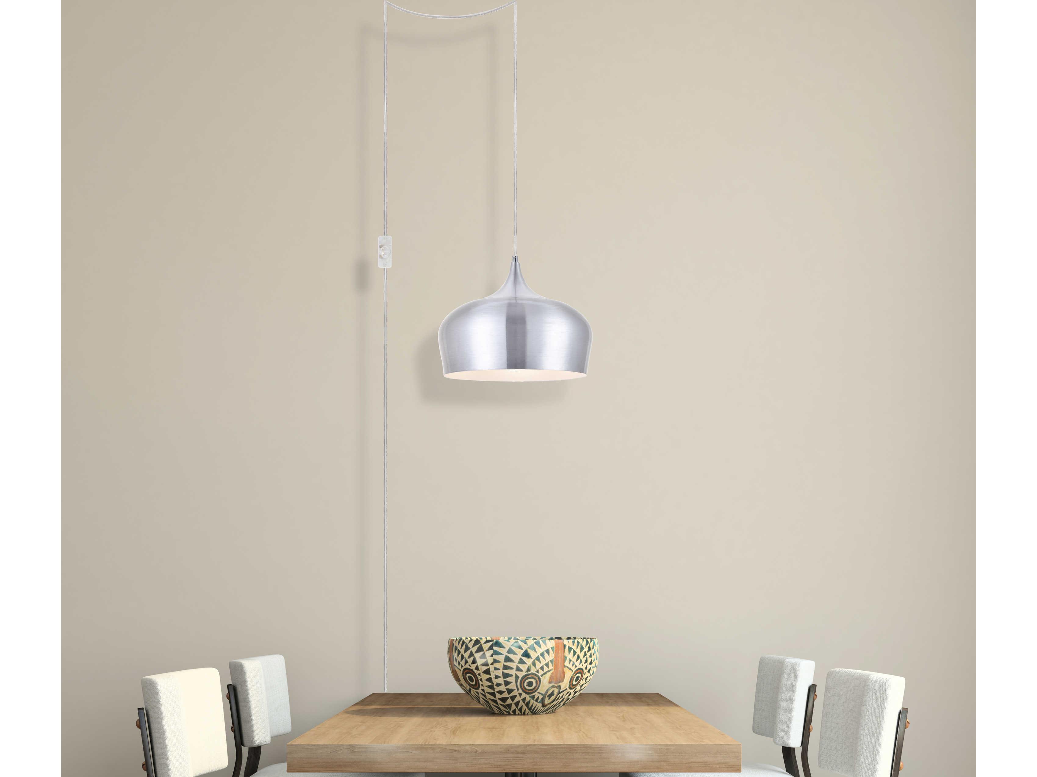 Elegant Lighting Nora 1-Light Burnished Nickel Bowl Pendant