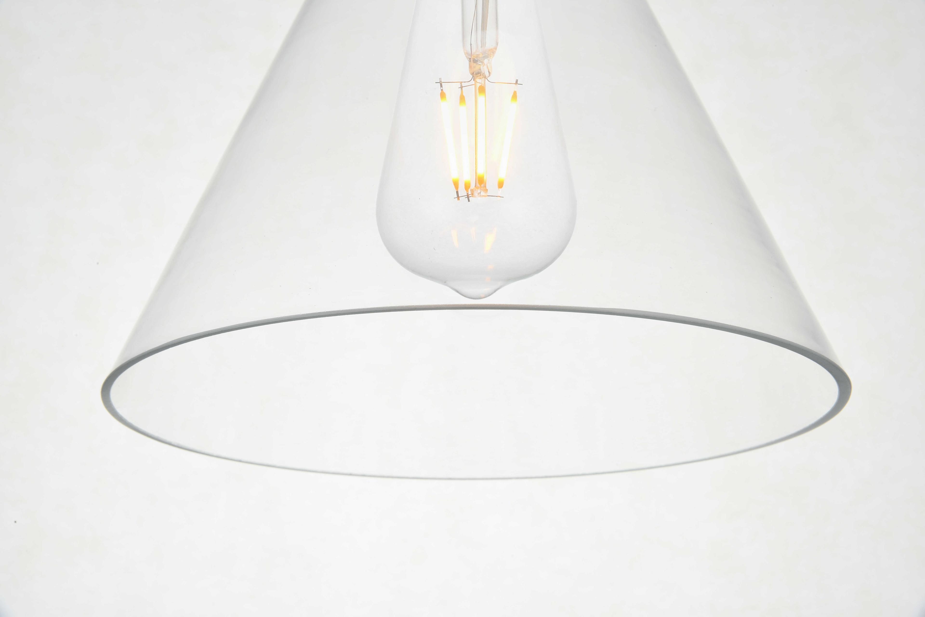 Elegant Lighting Destry 1-Light Black Glass Mini Pendant