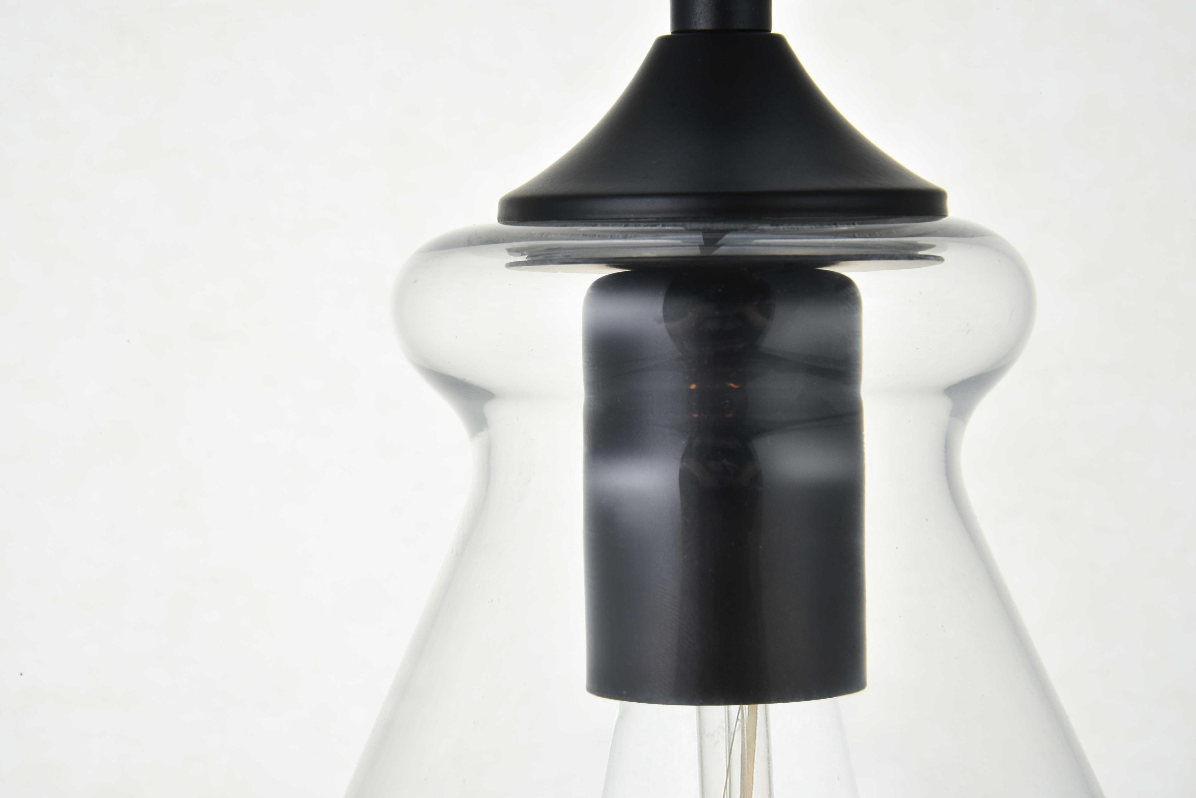 Elegant Lighting Destry 1-Light Black Glass Mini Pendant