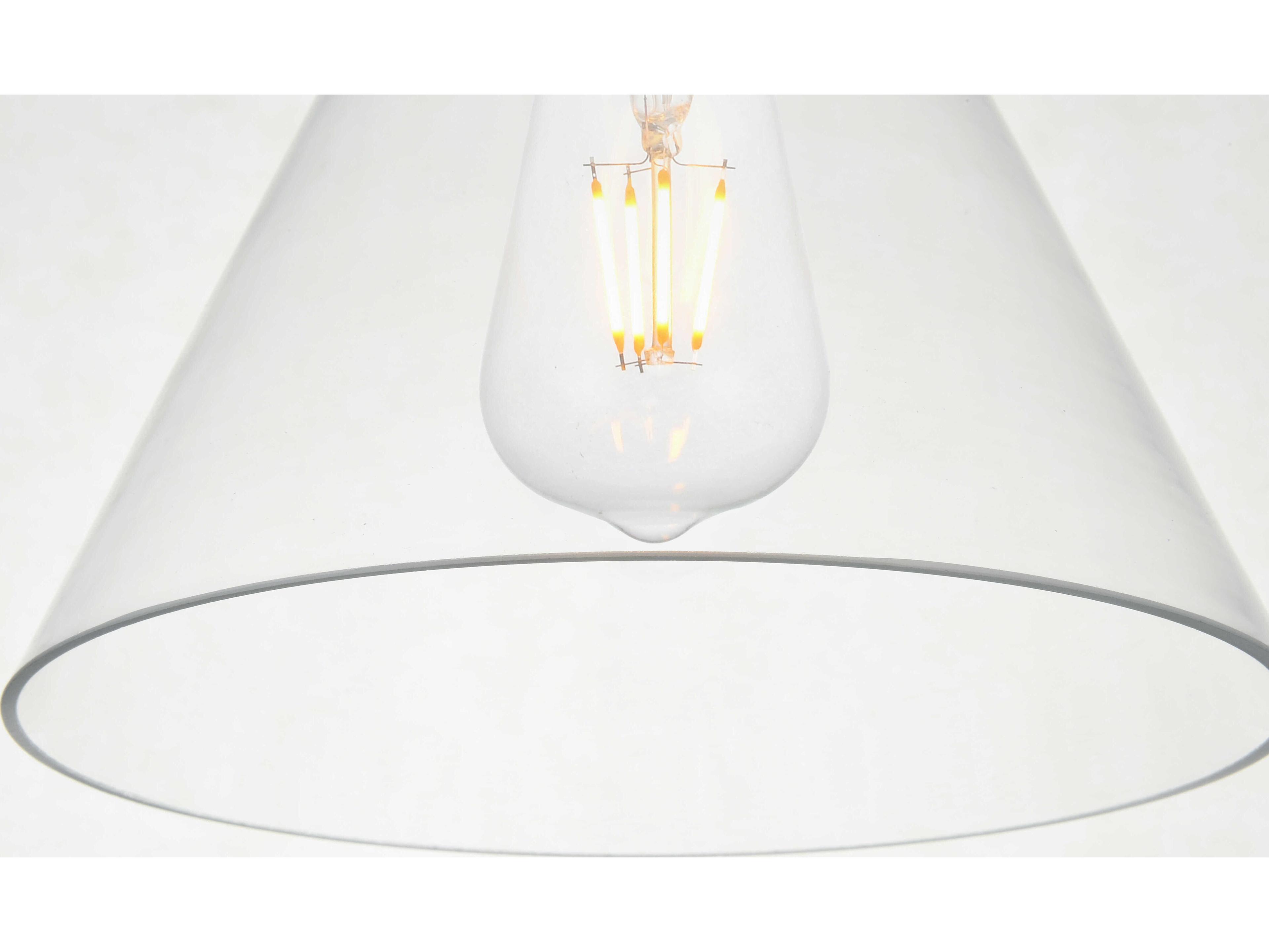 Elegant Lighting Destry 1-Light Brass Glass Mini Pendant