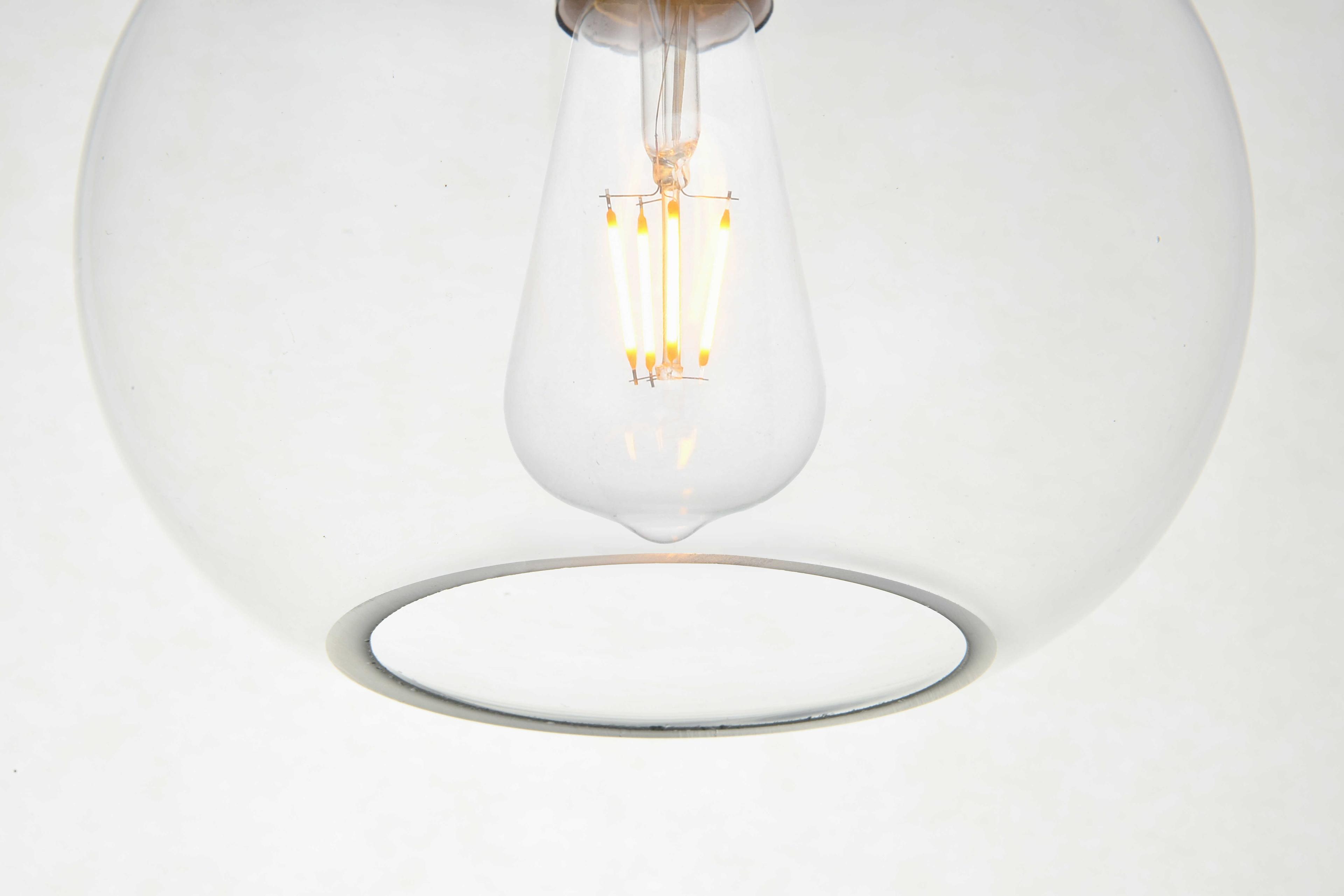 Elegant Lighting Destry 1-Light Black Glass Globe Mini Pendant