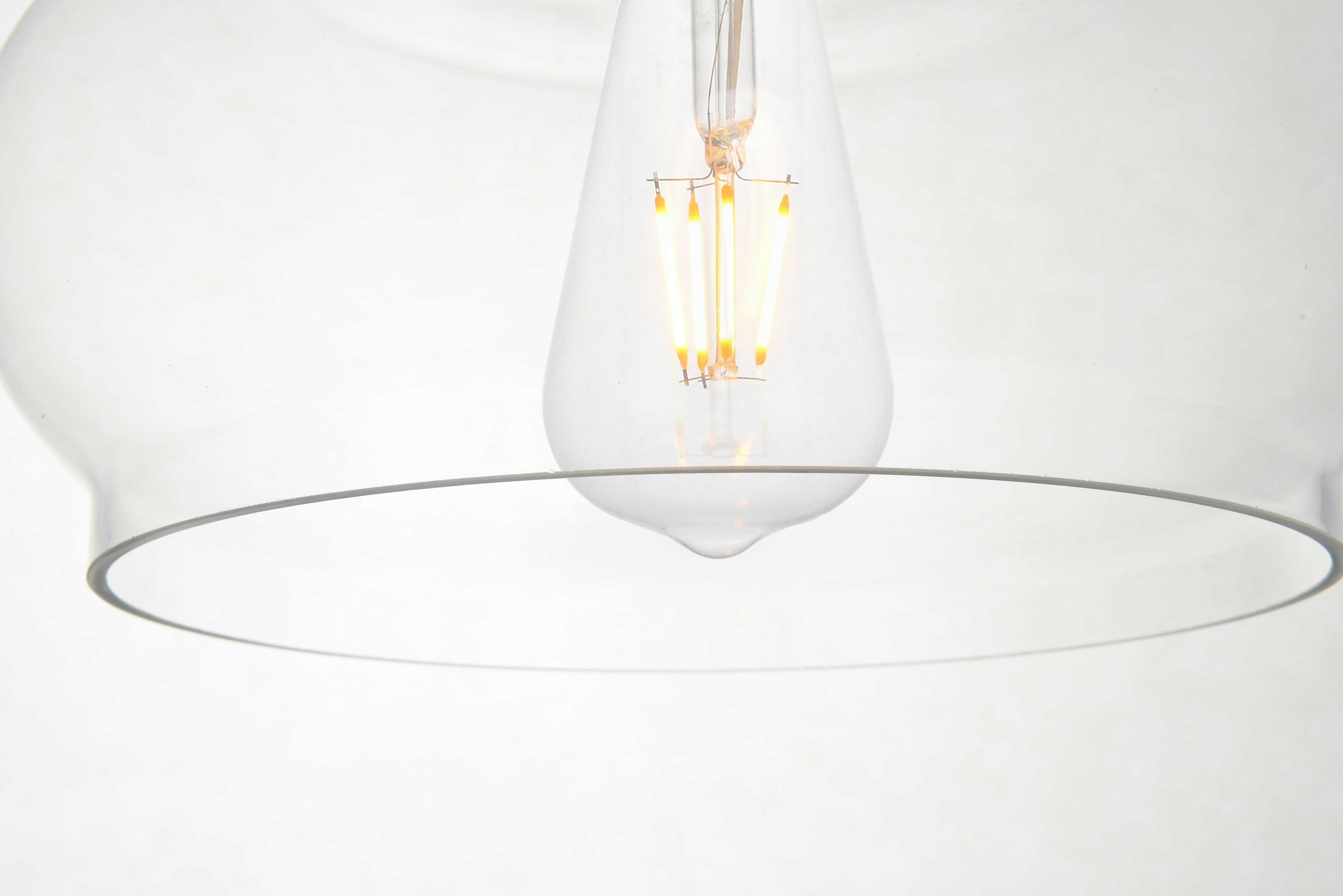 Elegant Lighting Destry 1-Light Brass Glass Geometric Mini Pendant