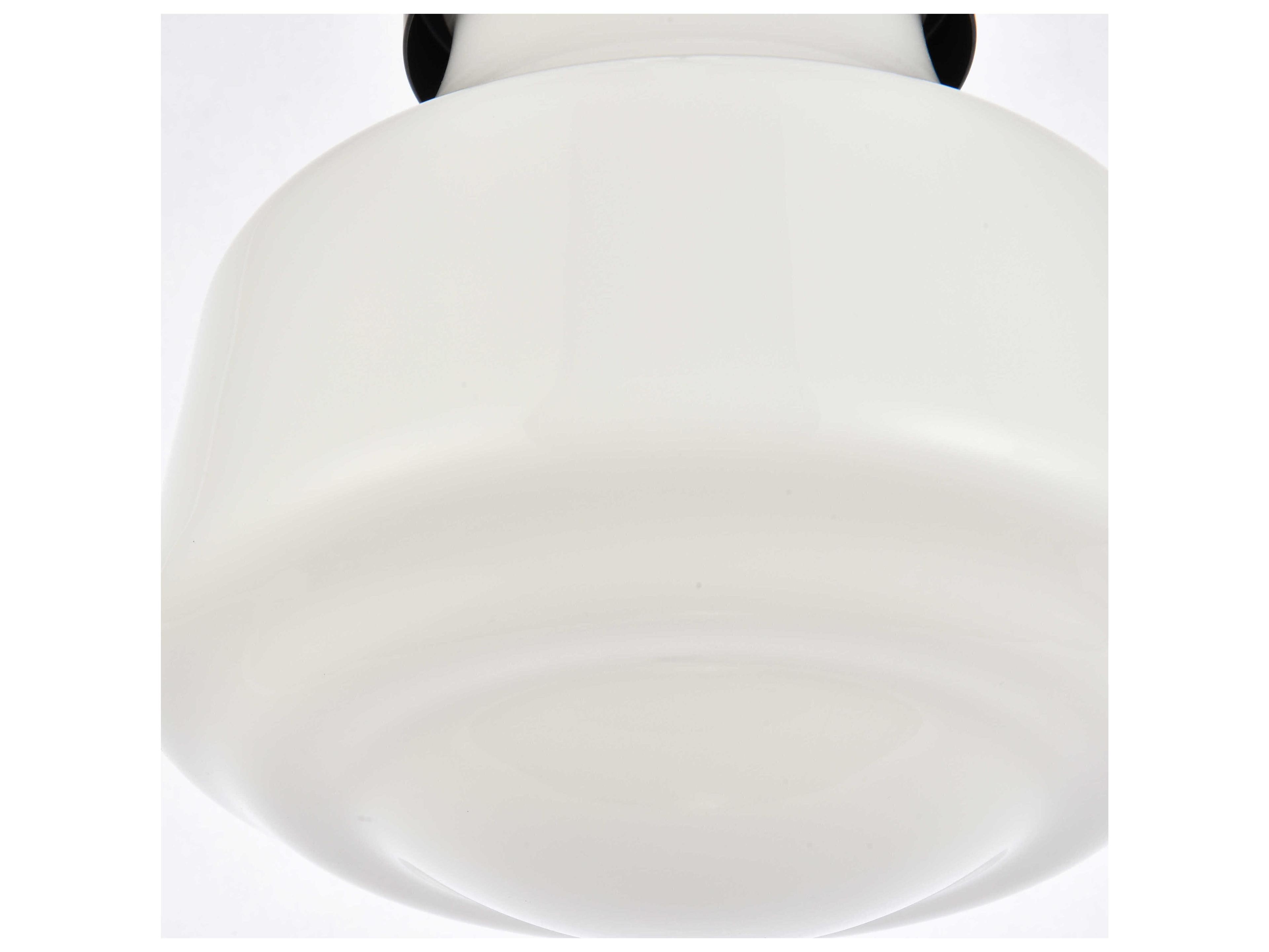 Elegant Lighting Lyle 1-Light Black And Frosted White Glass LED Mini Pendant