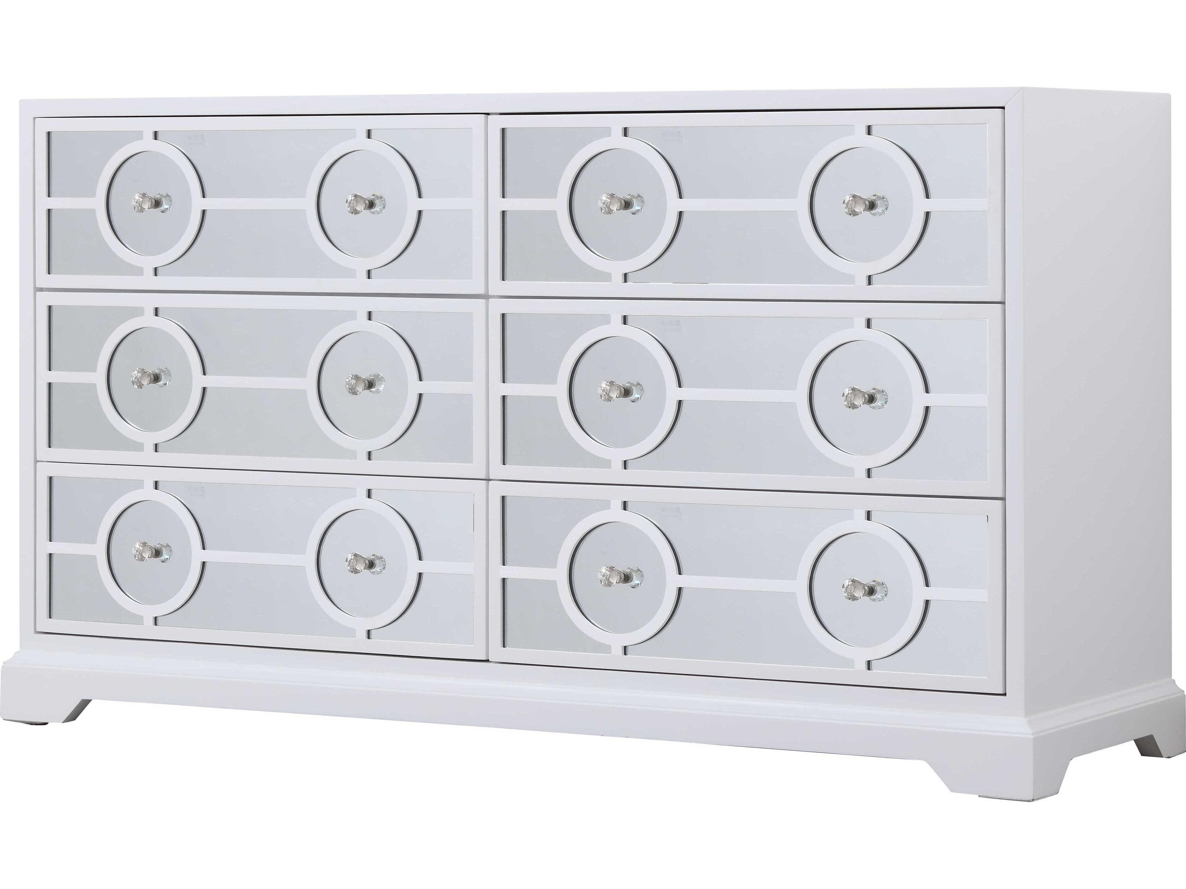 Elegant Lighting Modern 6-Drawers Rubberwood Double Dresser