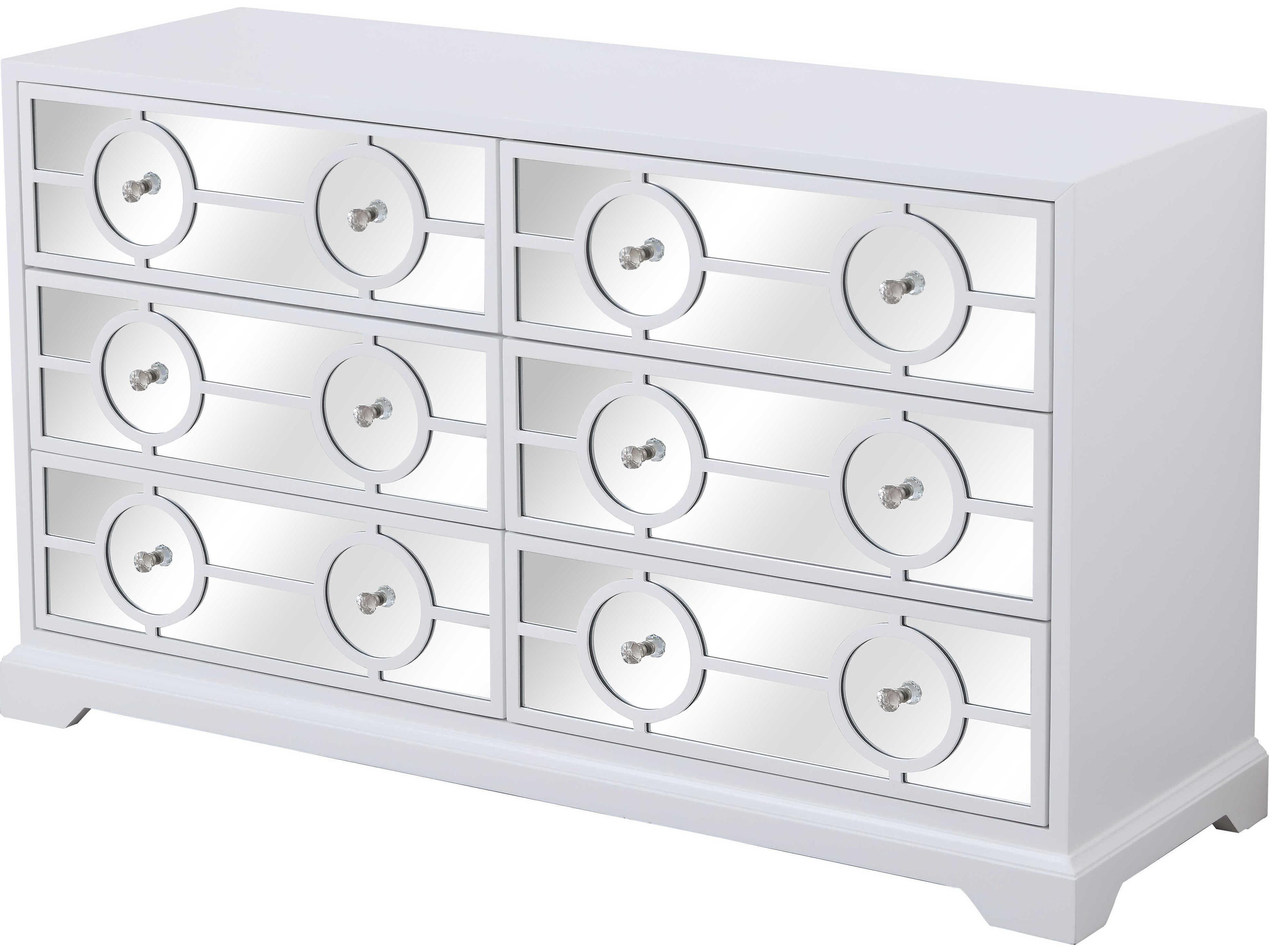 Elegant Lighting Modern 6-Drawers Rubberwood Double Dresser