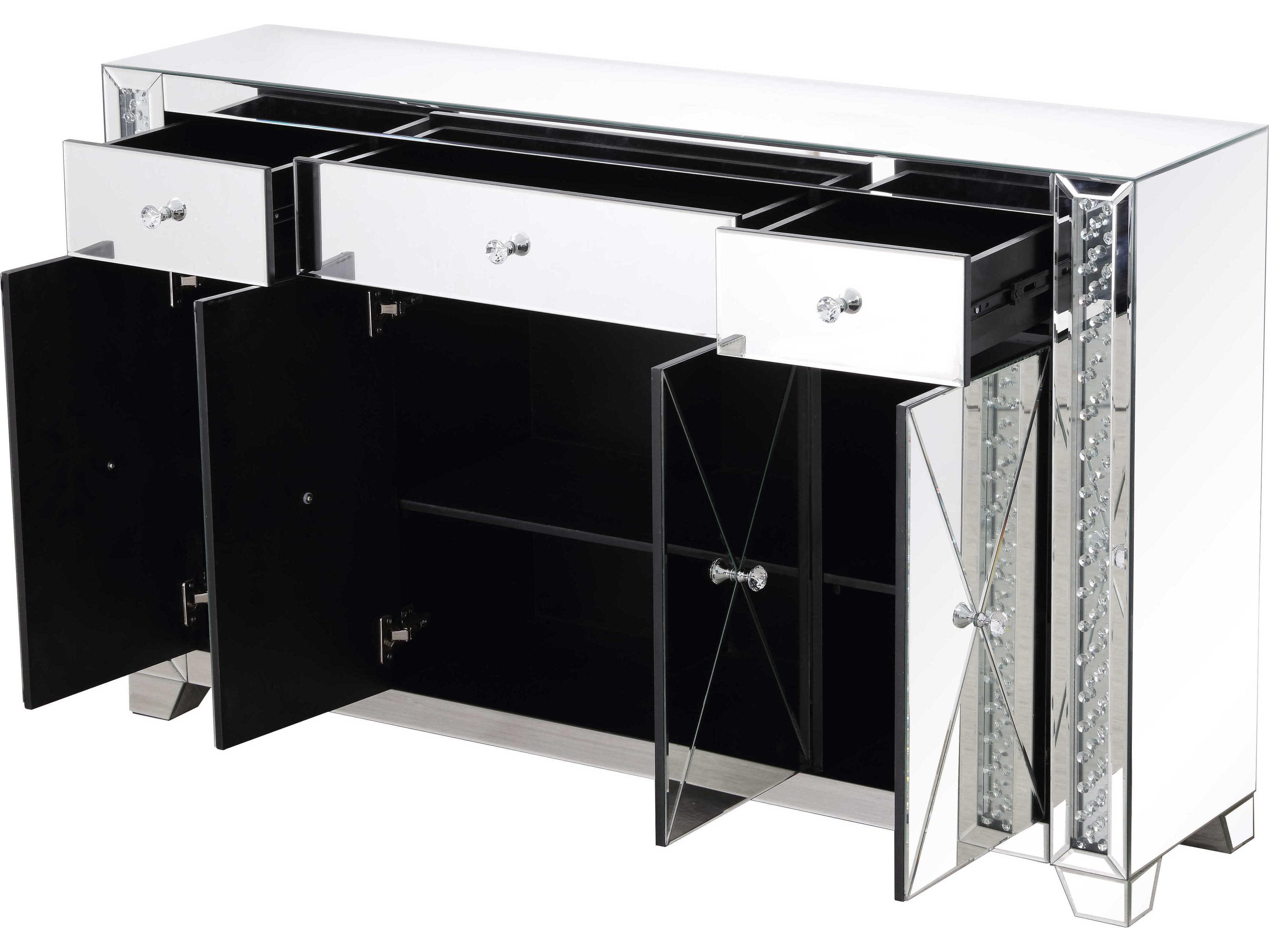 Elegant Lighting Modern 60" Clear Credenza Sideboard