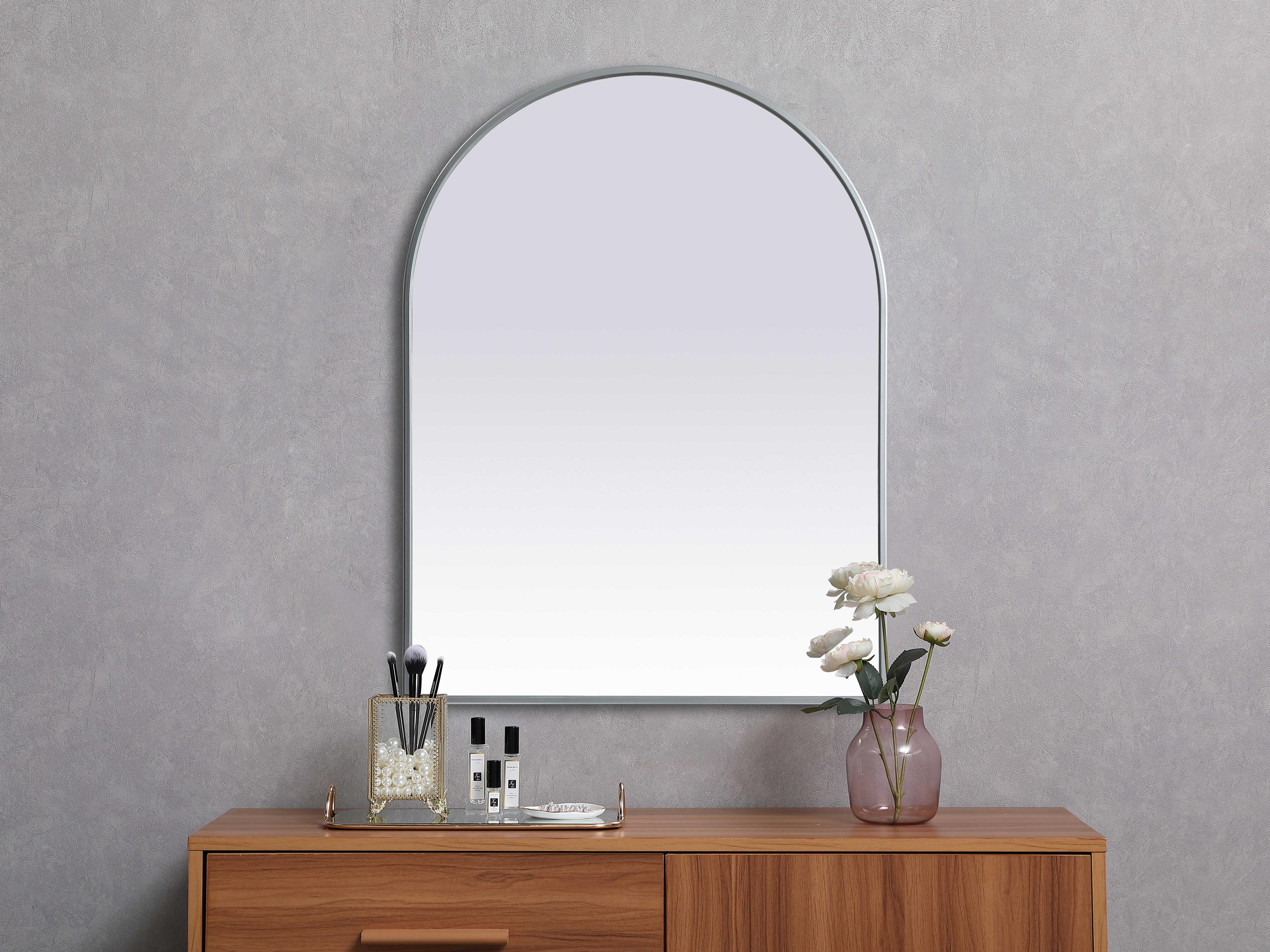 Elegant Lighting Ayra Silver Arch Wall Mirror