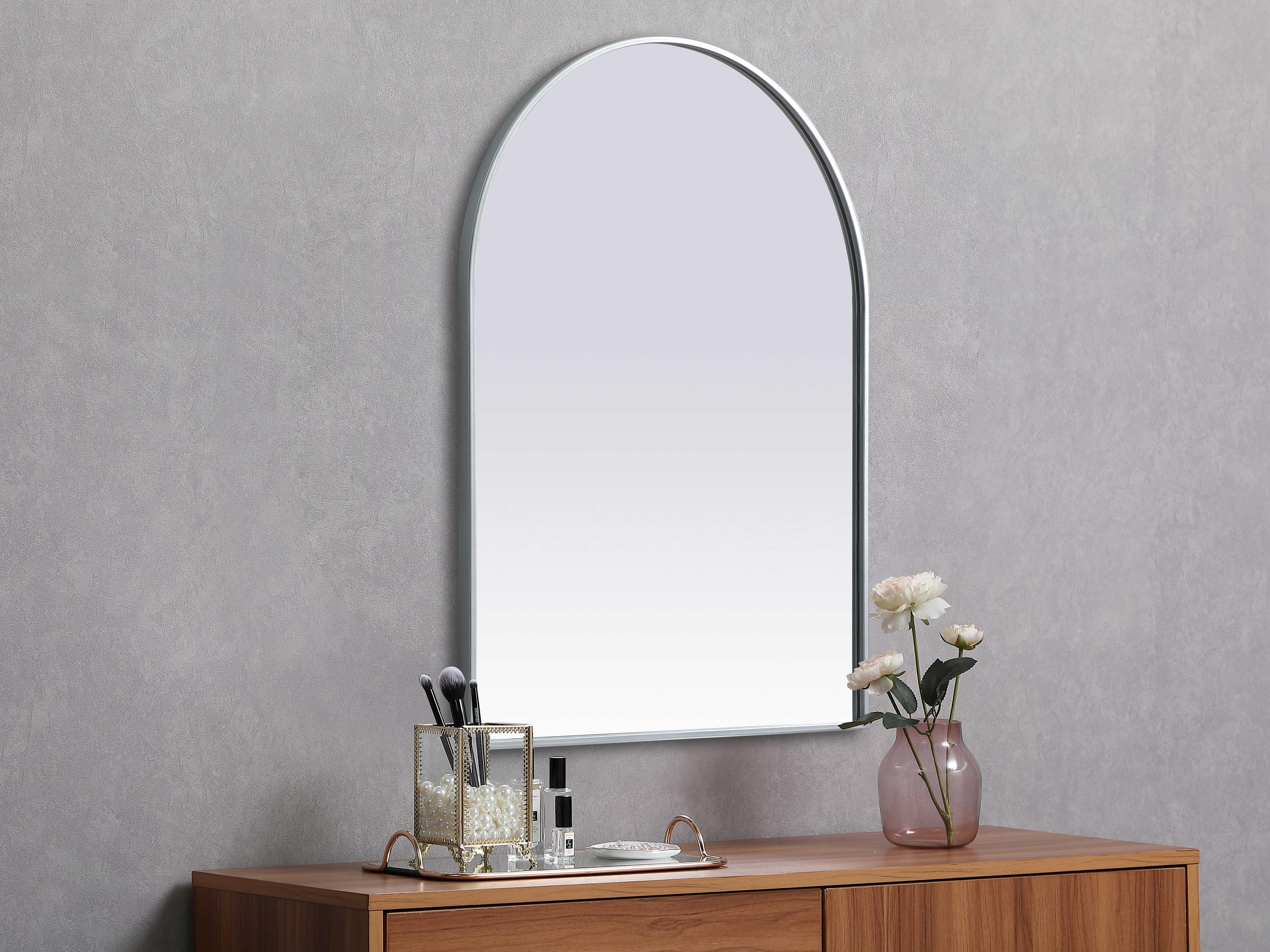 Elegant Lighting Ayra Silver Arch Wall Mirror
