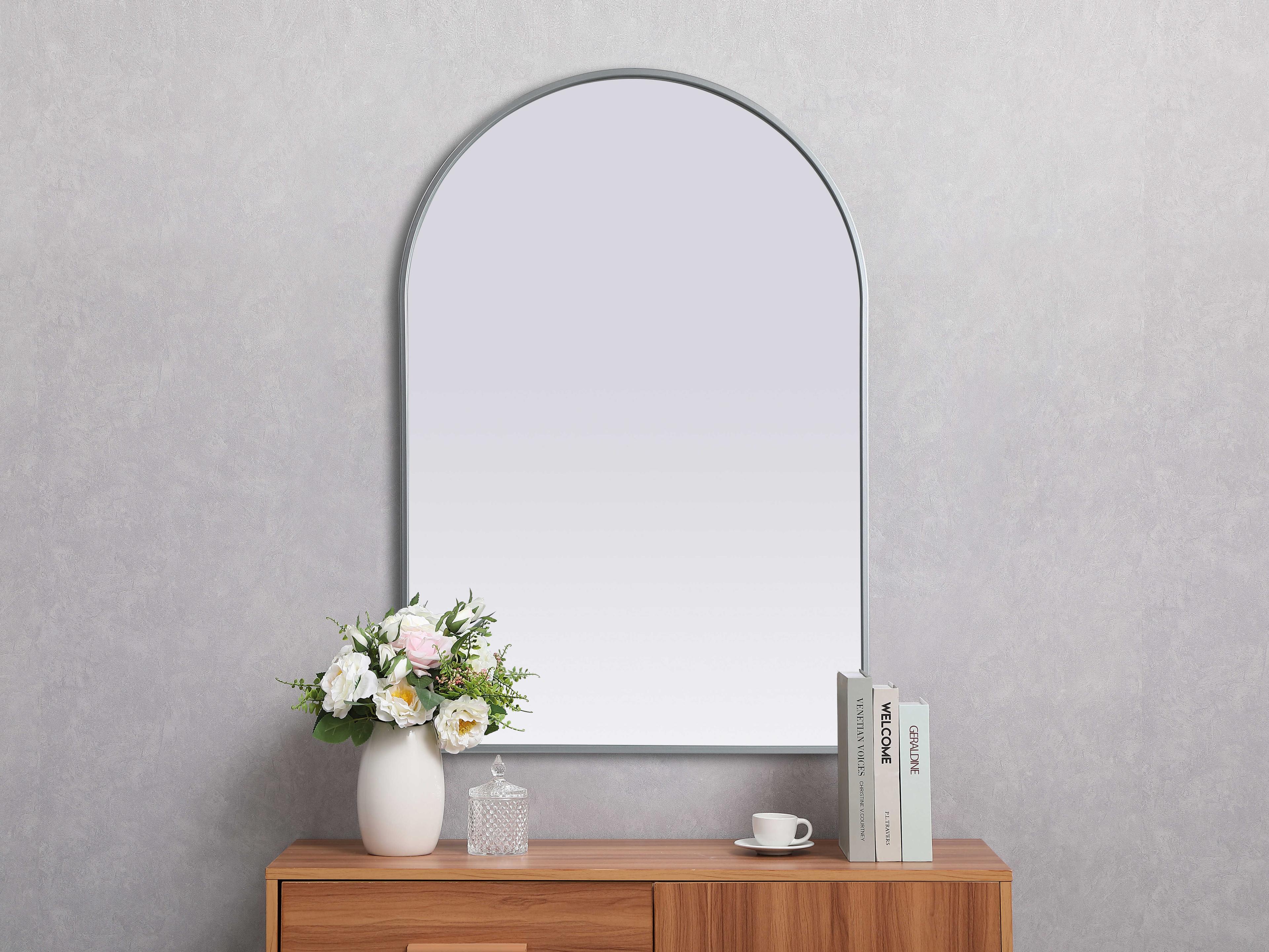 Elegant Lighting Ayra Silver Arch Wall Mirror