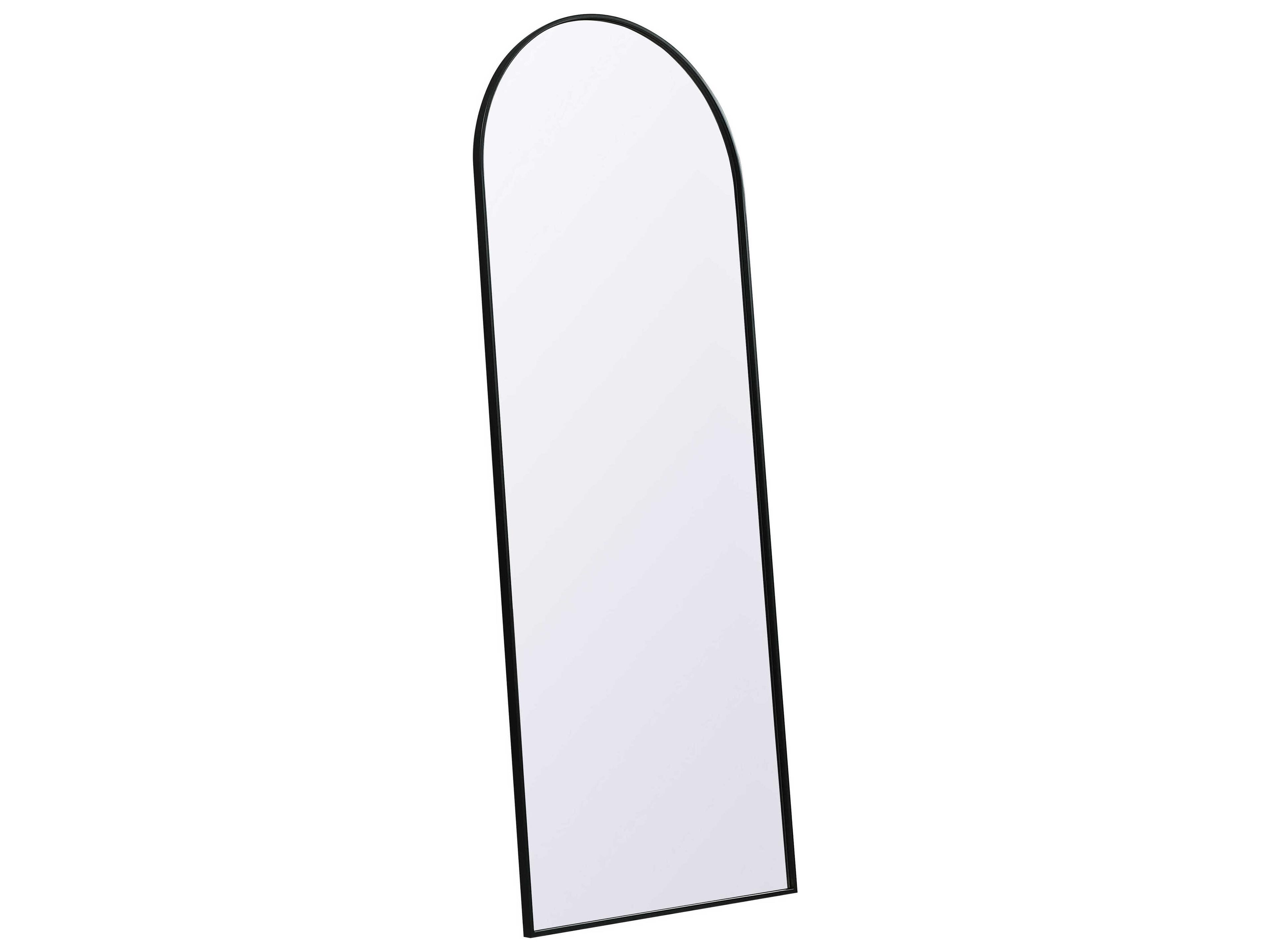 Elegant Lighting Ayra Black Arch Floor Mirror