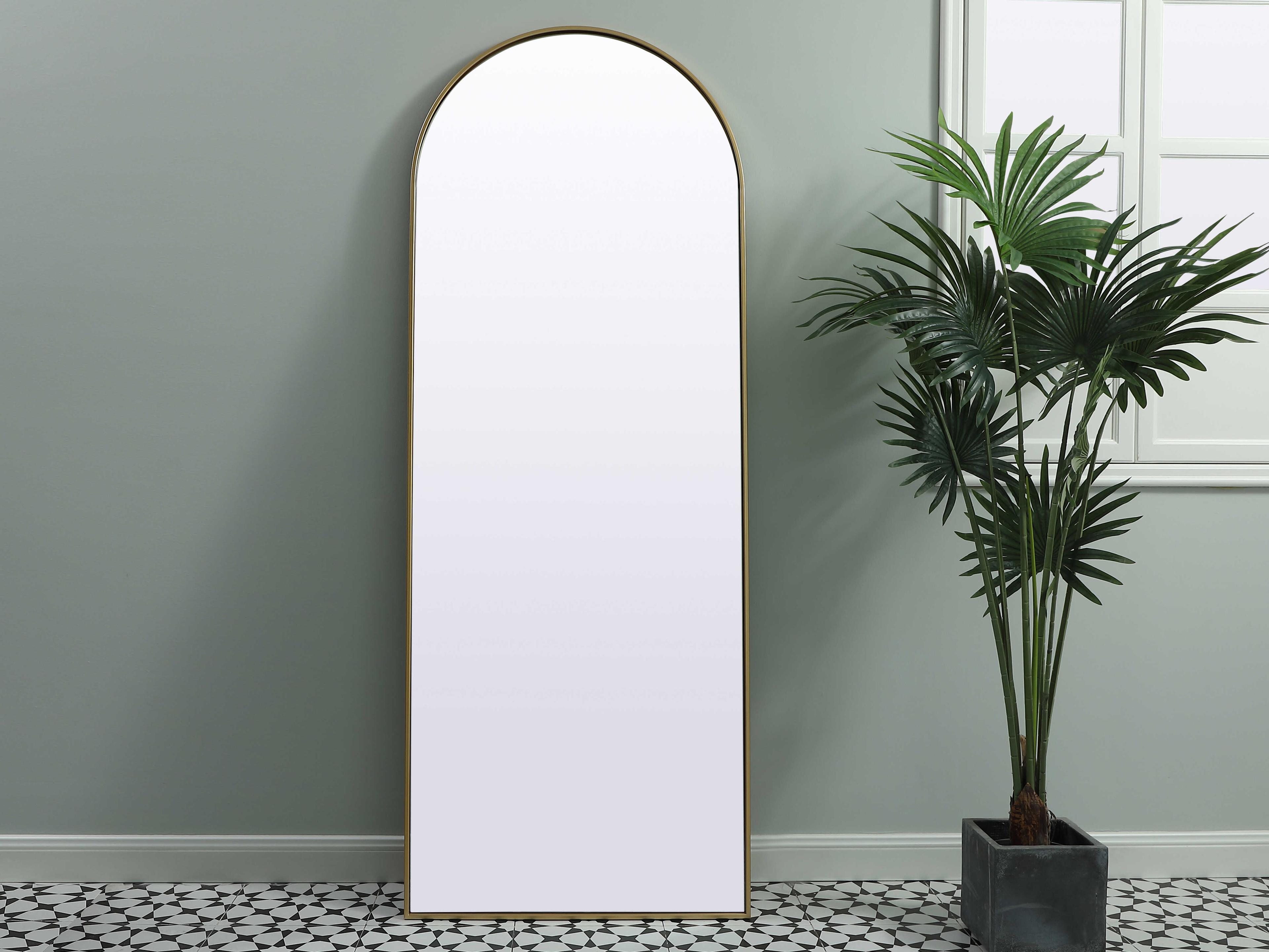 Elegant Lighting Ayra Brass Arch Floor Mirror