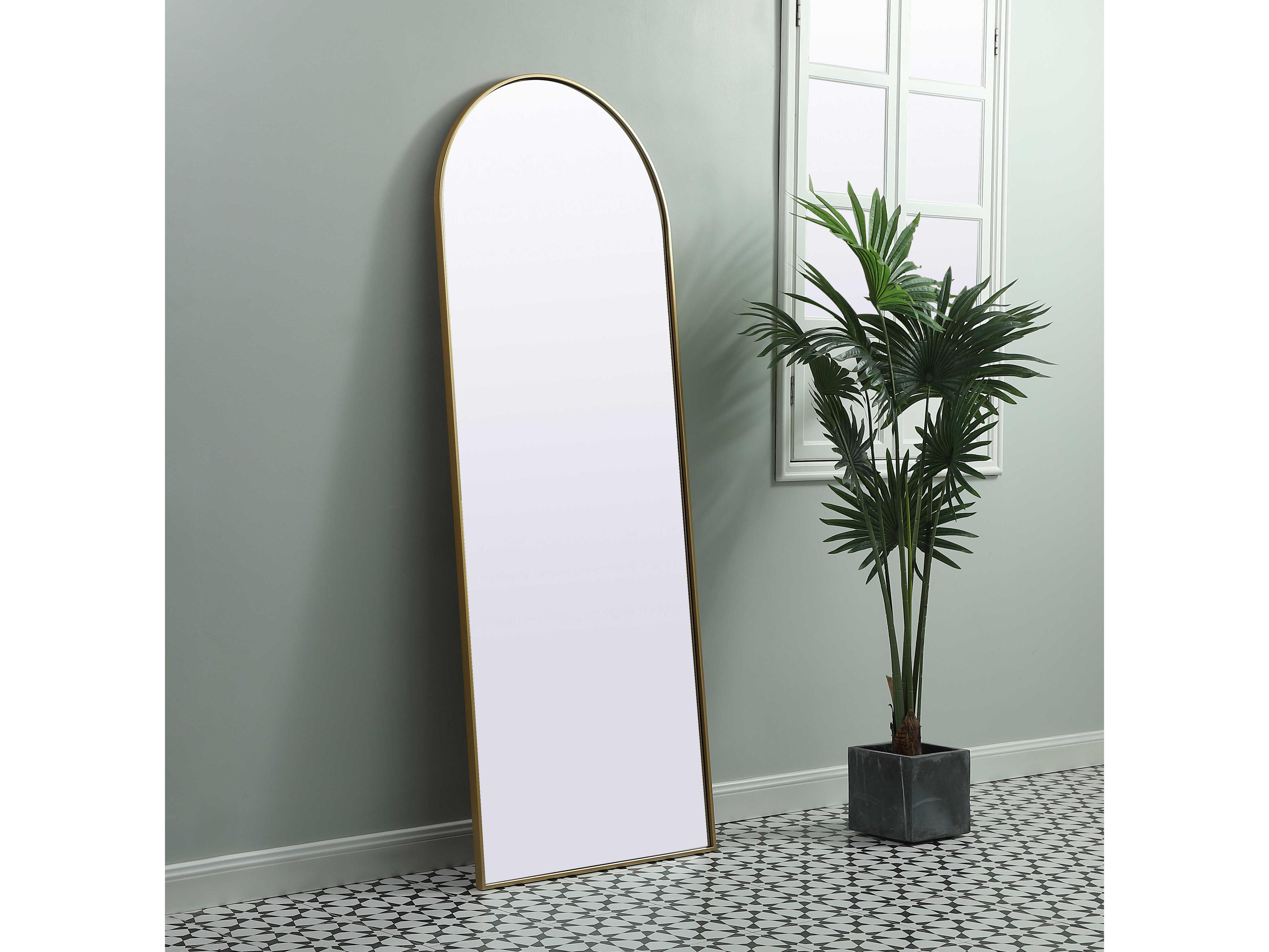 Elegant Lighting Ayra Brass Arch Floor Mirror