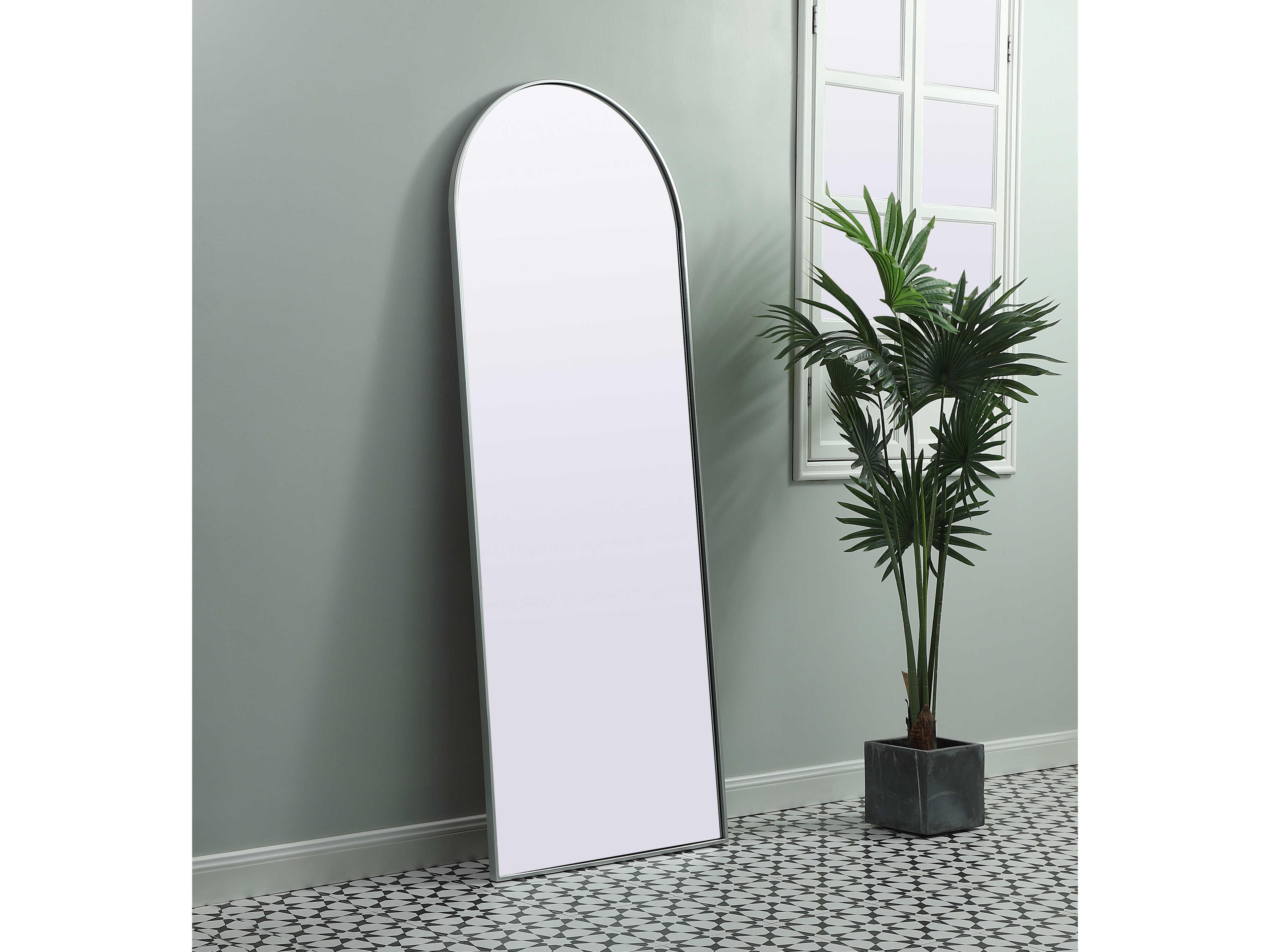 Elegant Lighting Ayra Silver Arch Floor Mirror