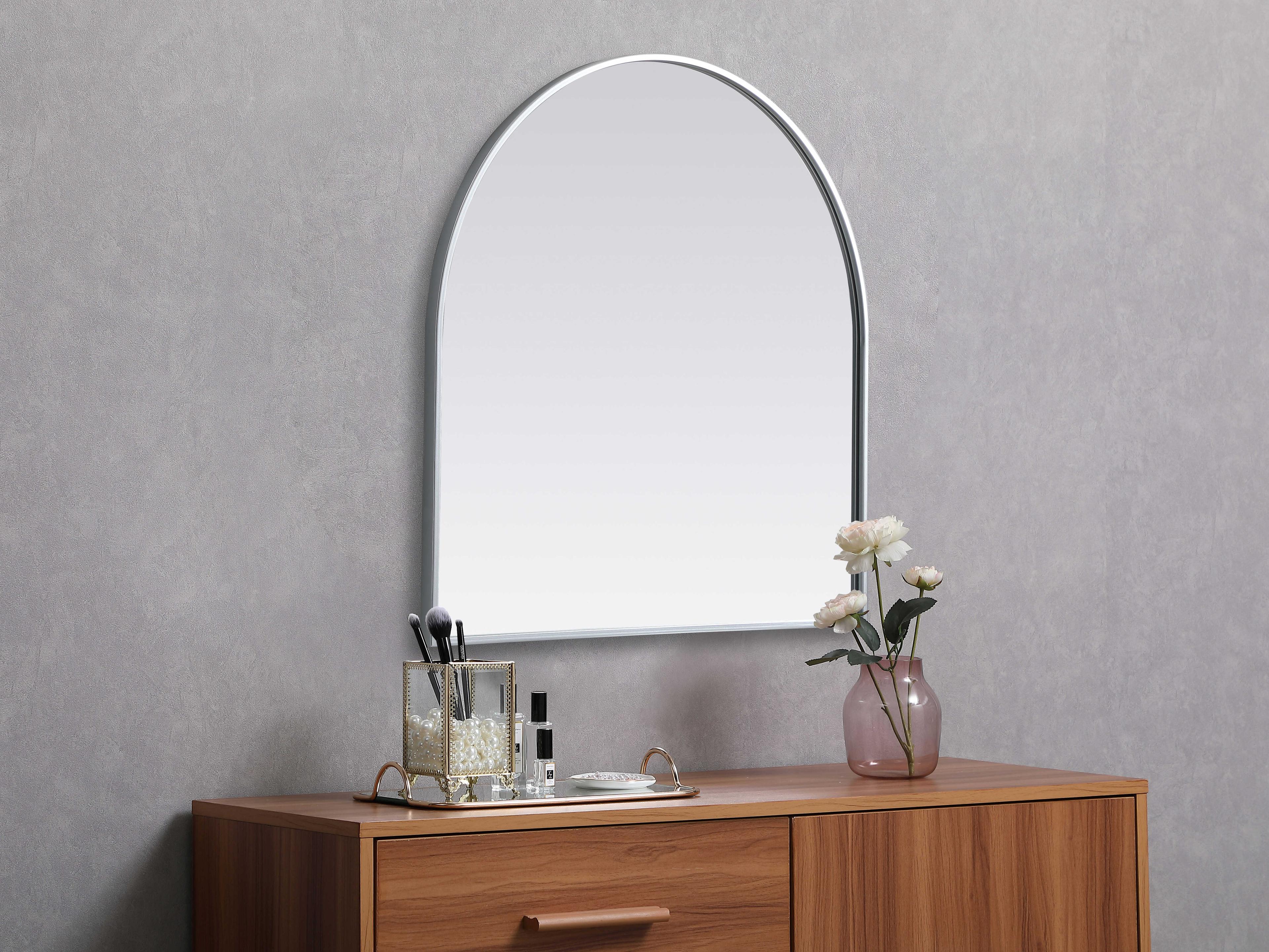 Elegant Lighting Ayra Silver Arch Wall Mirror