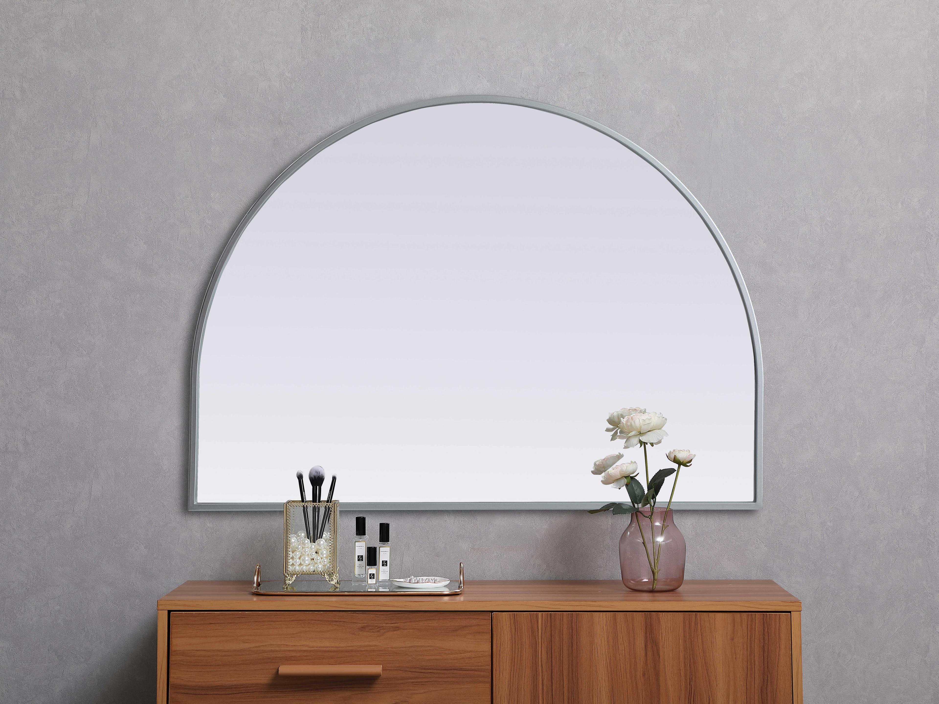 Elegant Lighting Ayra Silver Arch Wall Mirror