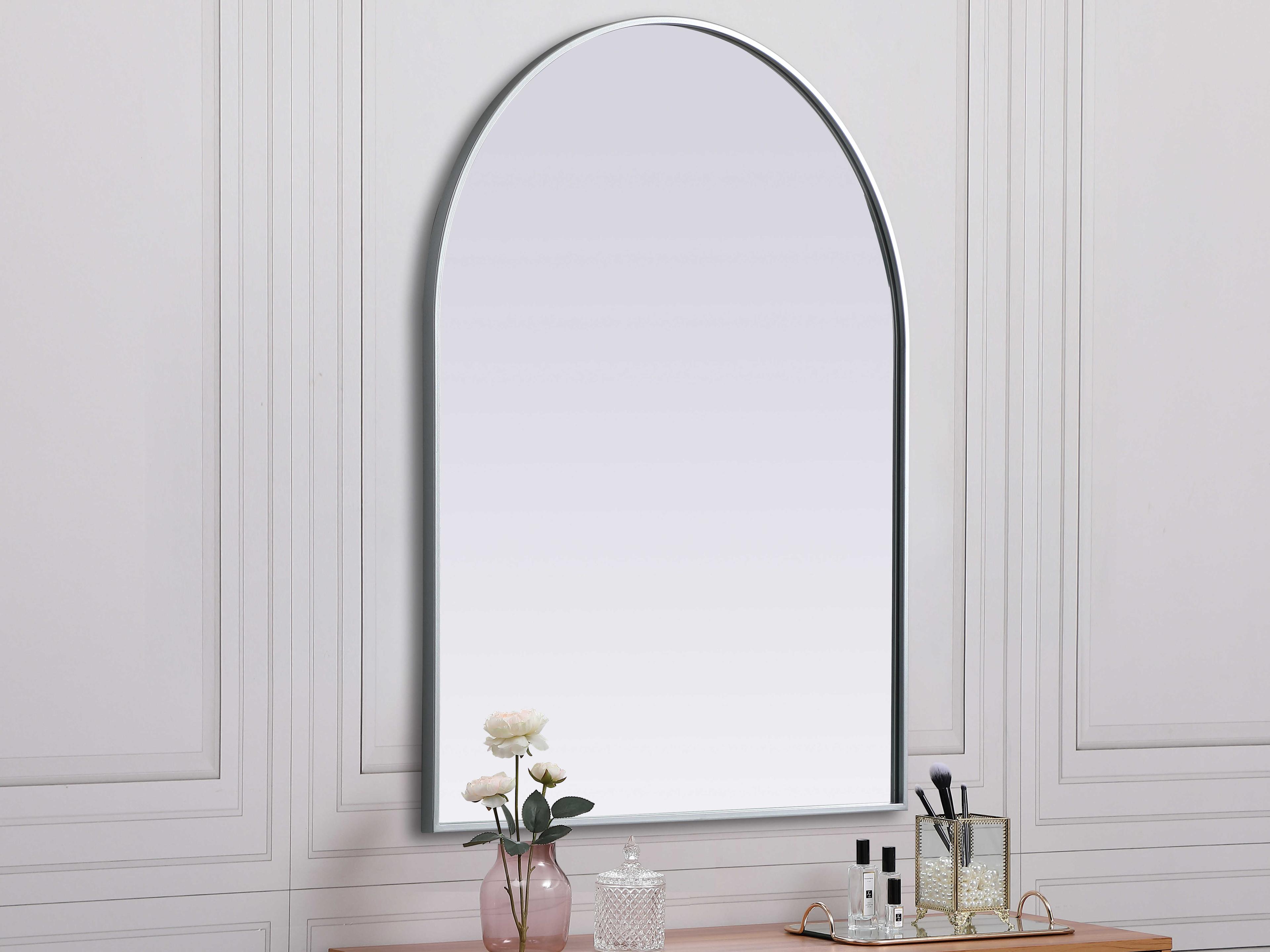 Elegant Lighting Ayra Silver Arch Wall Mirror