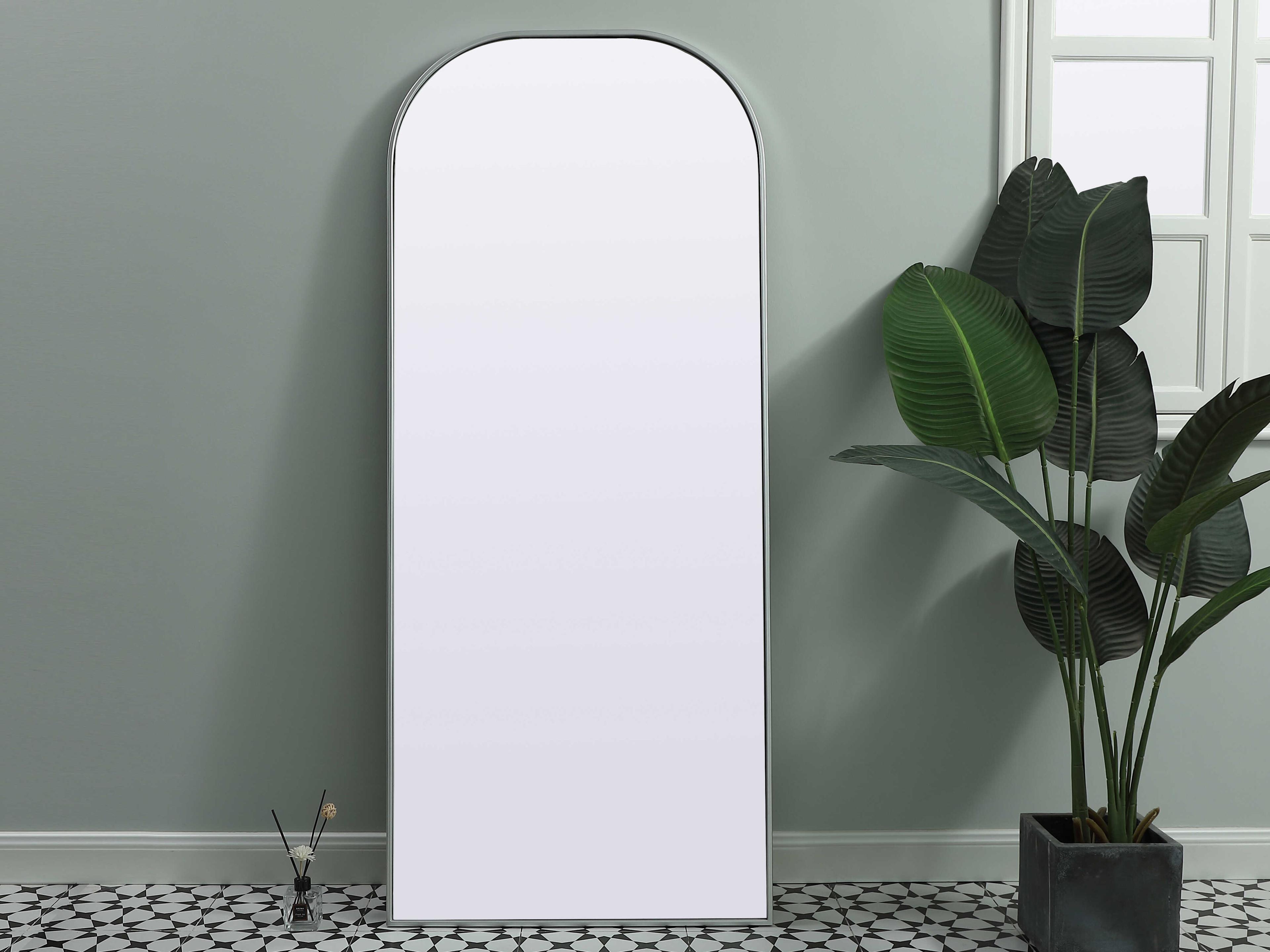 Elegant Lighting Blaire Silver Arch Floor Mirror