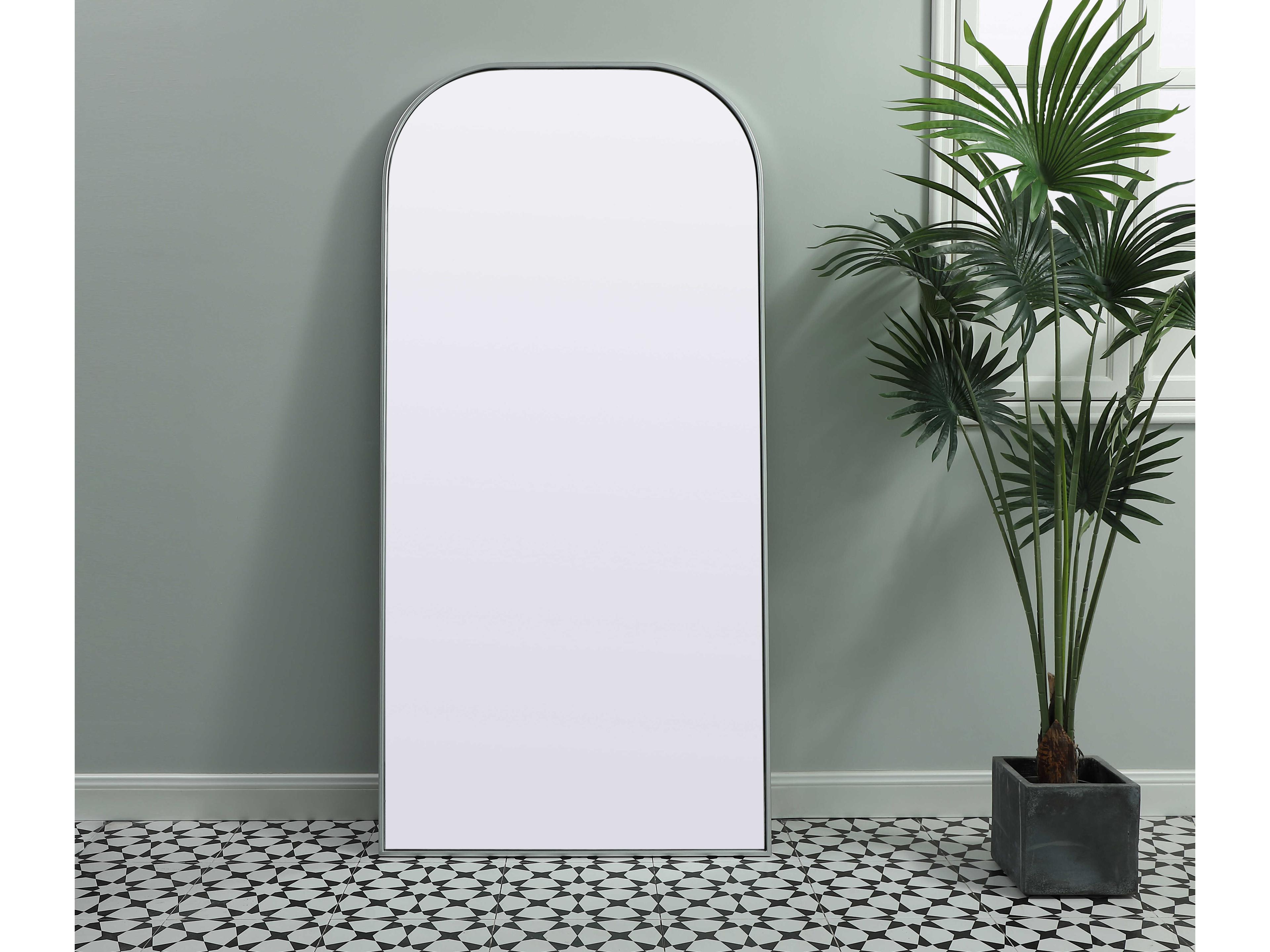 Elegant Lighting Blaire Silver Arch Floor Mirror