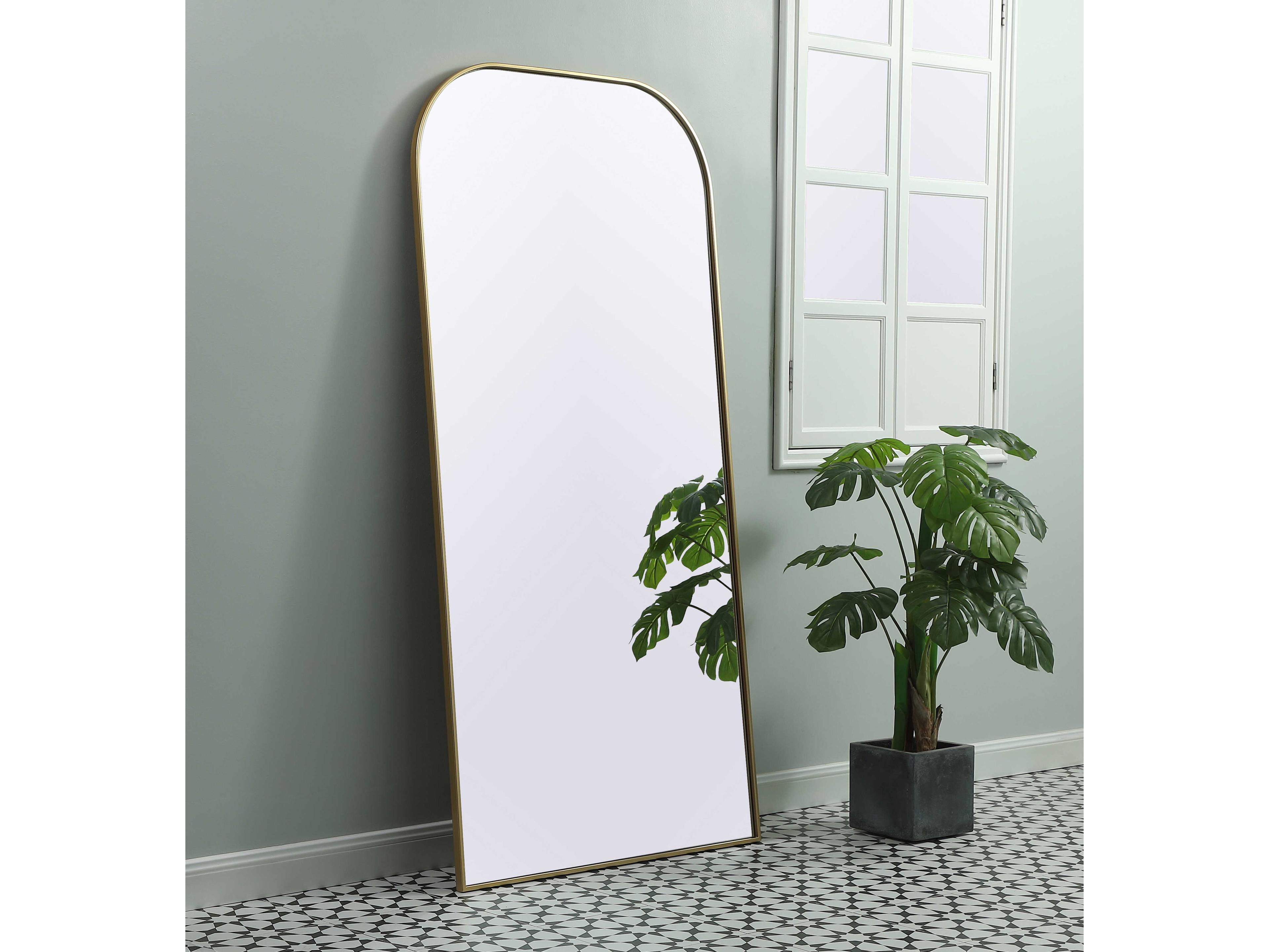 Elegant Lighting Blaire Brass Arch Floor Mirror