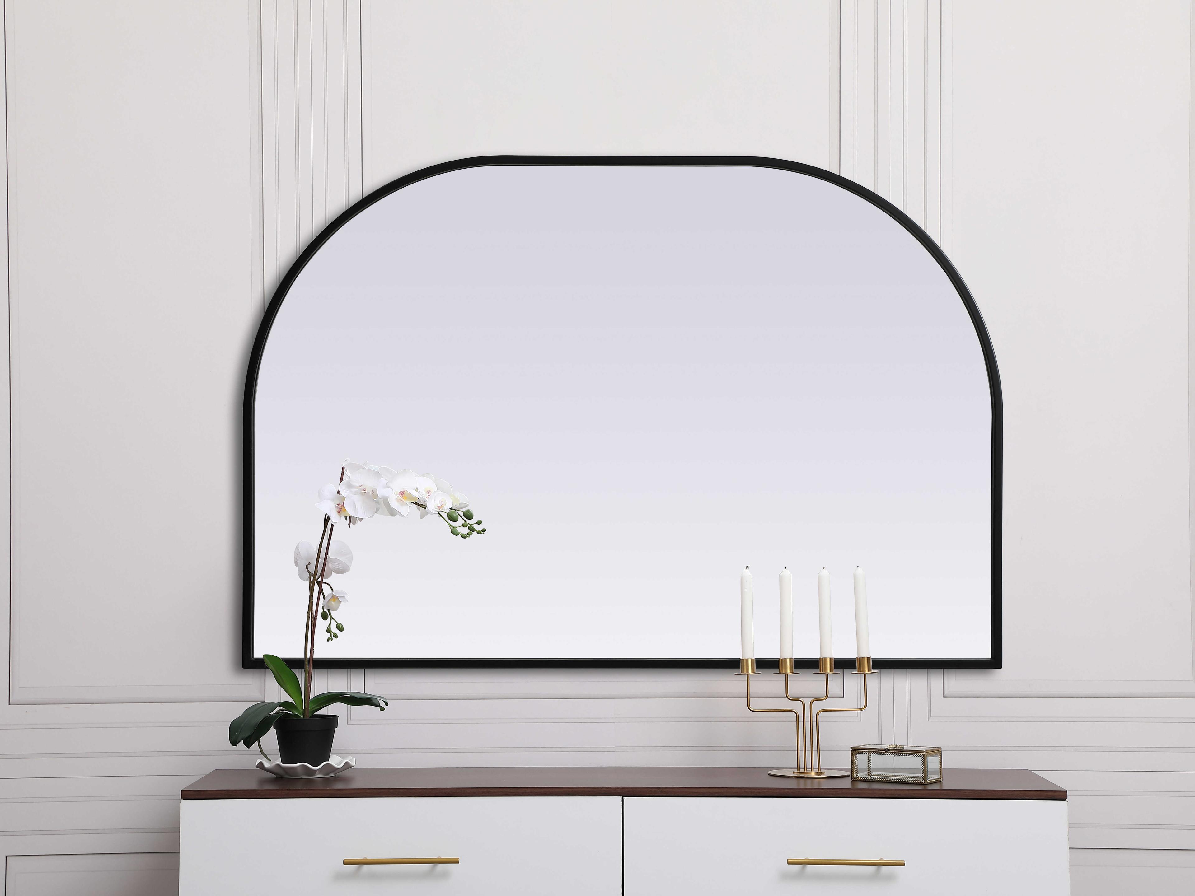 Elegant Lighting Blaire Black Arch Wall Mirror