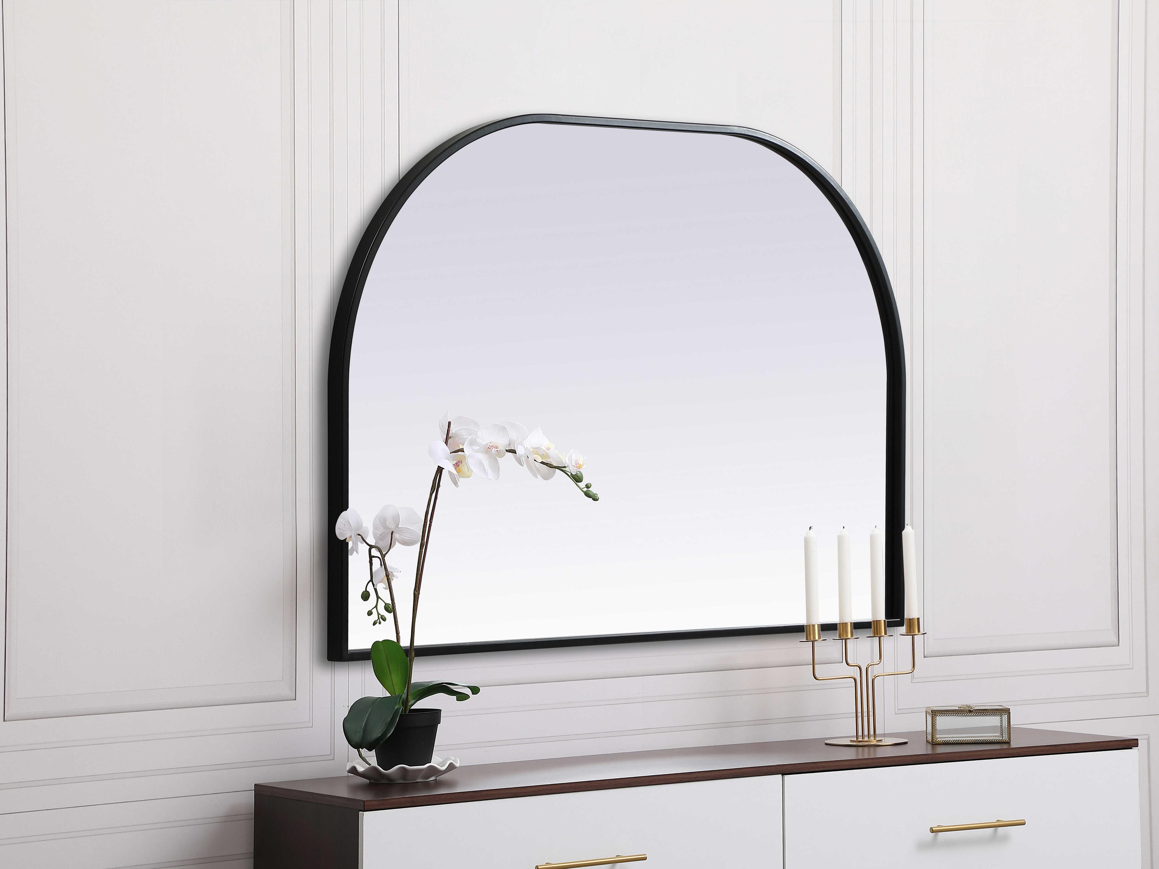 Elegant Lighting Blaire Black Arch Wall Mirror