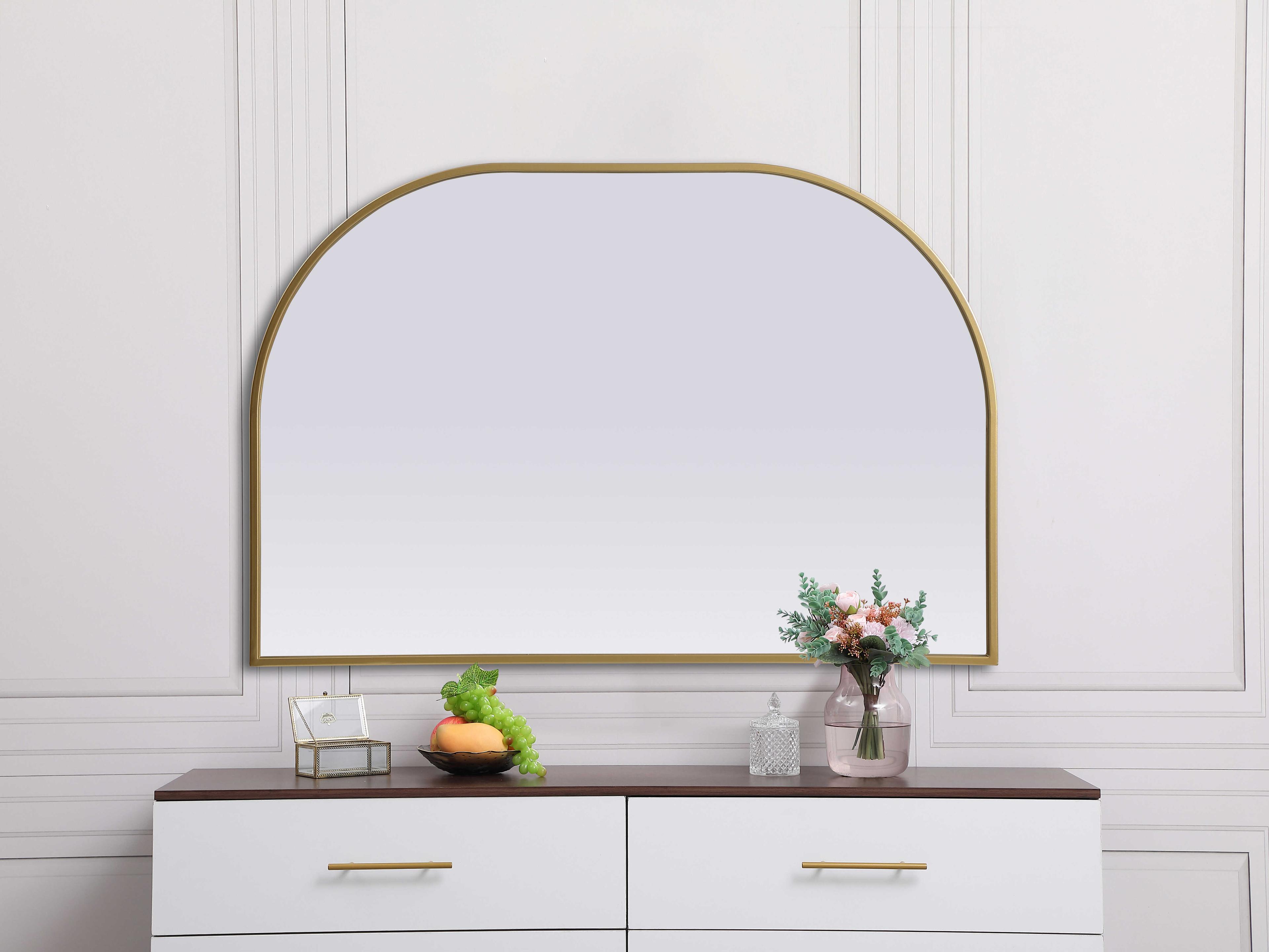 Elegant Lighting Blaire Brass Arch Wall Mirror