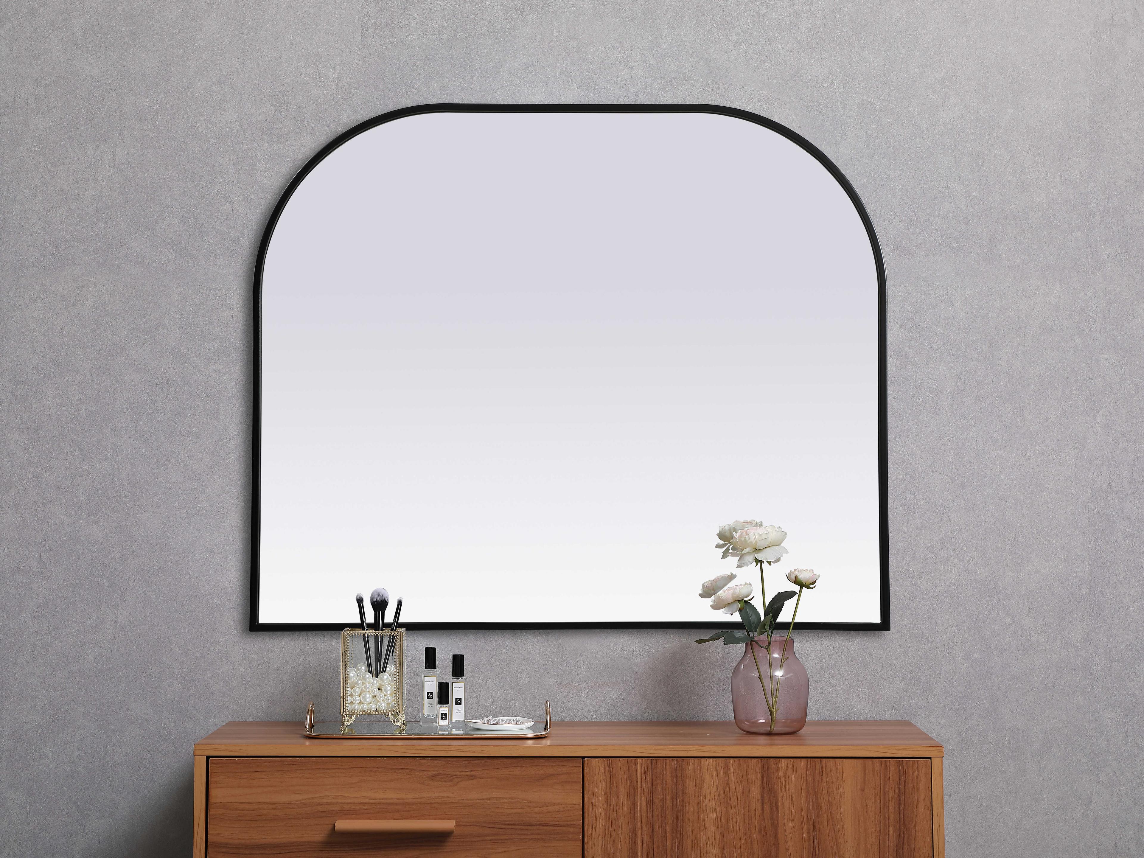 Elegant Lighting Blaire Black Arch Wall Mirror