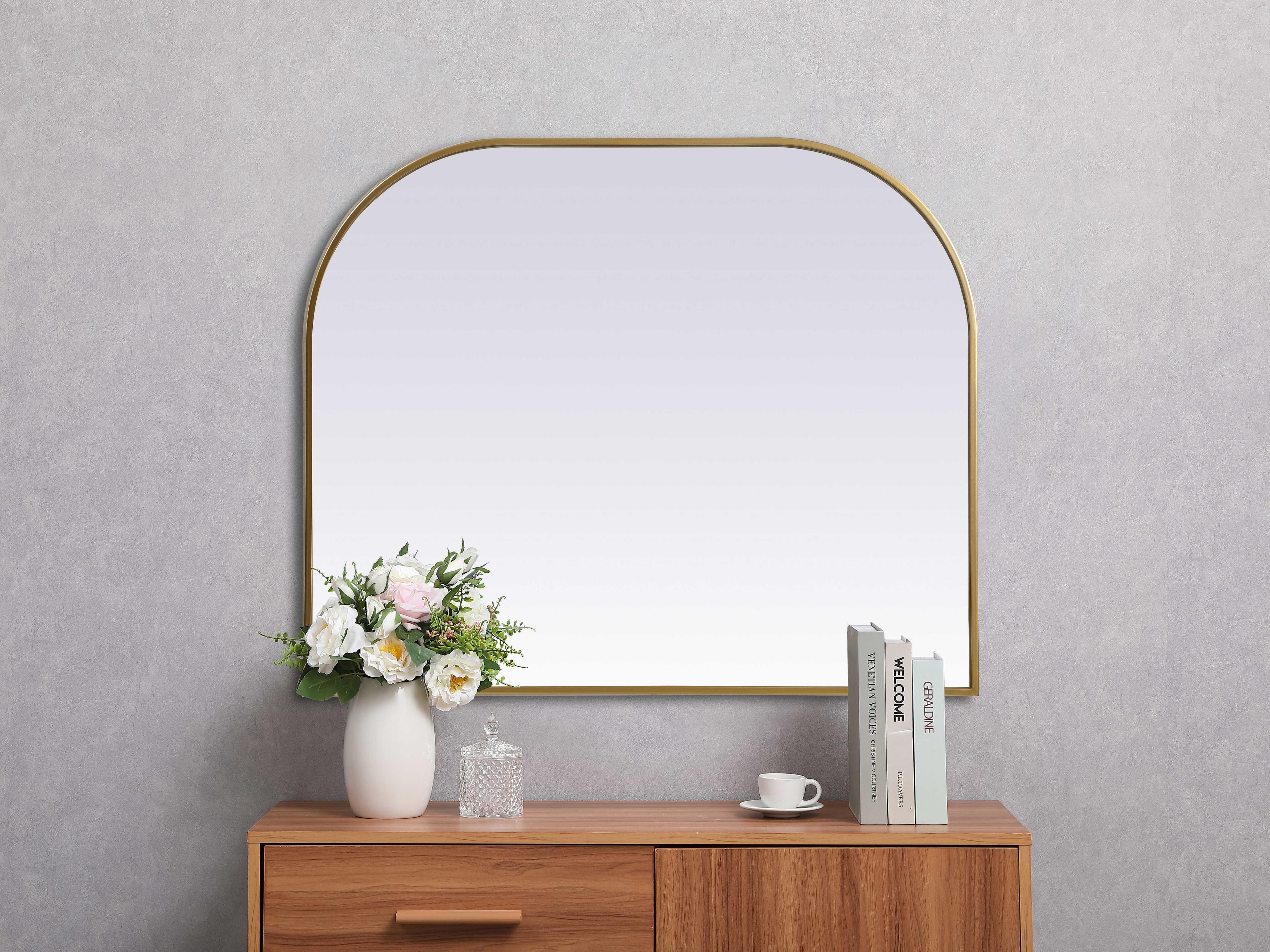 Elegant Lighting Blaire Brass Arch Wall Mirror