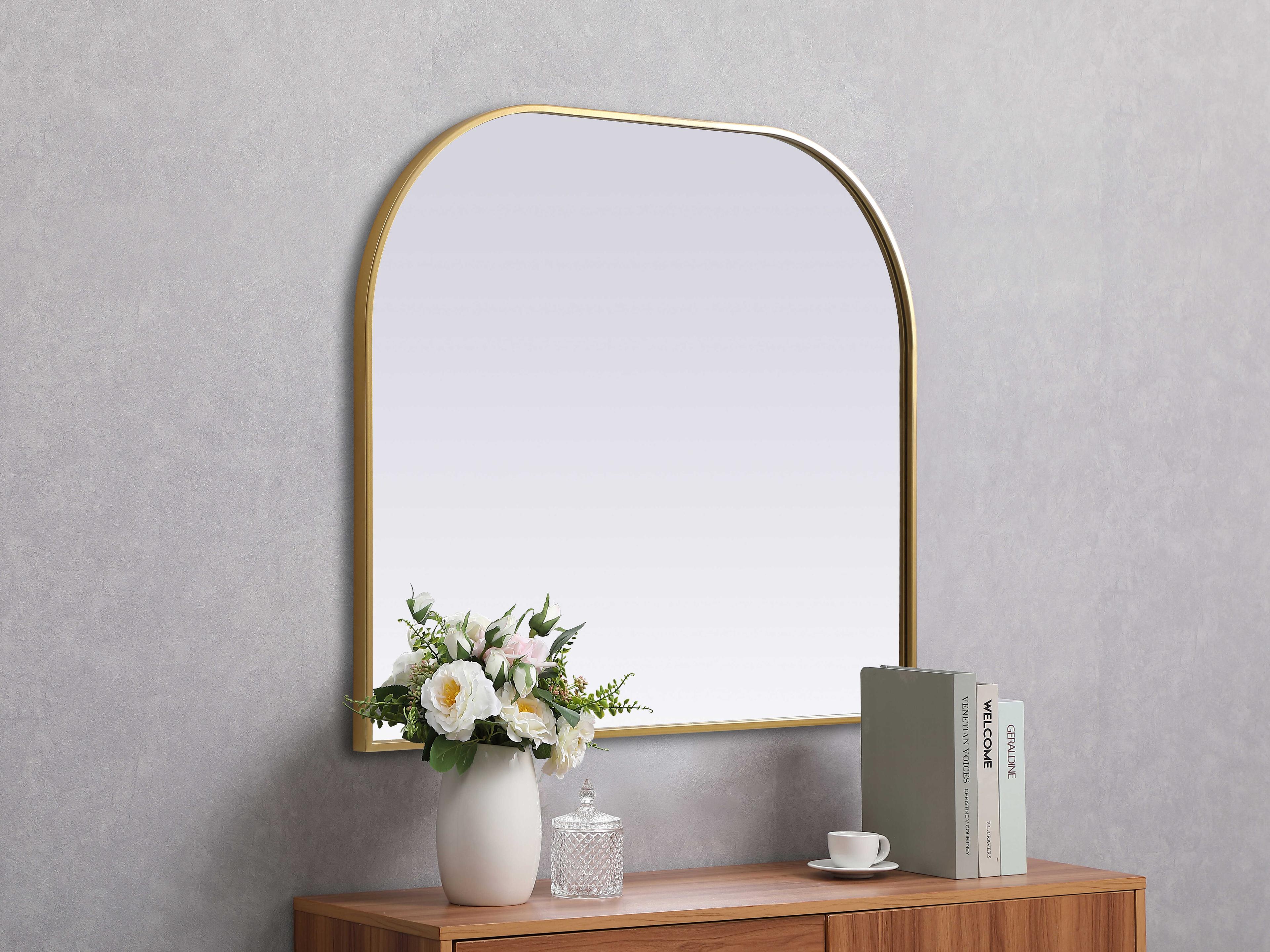 Elegant Lighting Blaire Brass Arch Wall Mirror