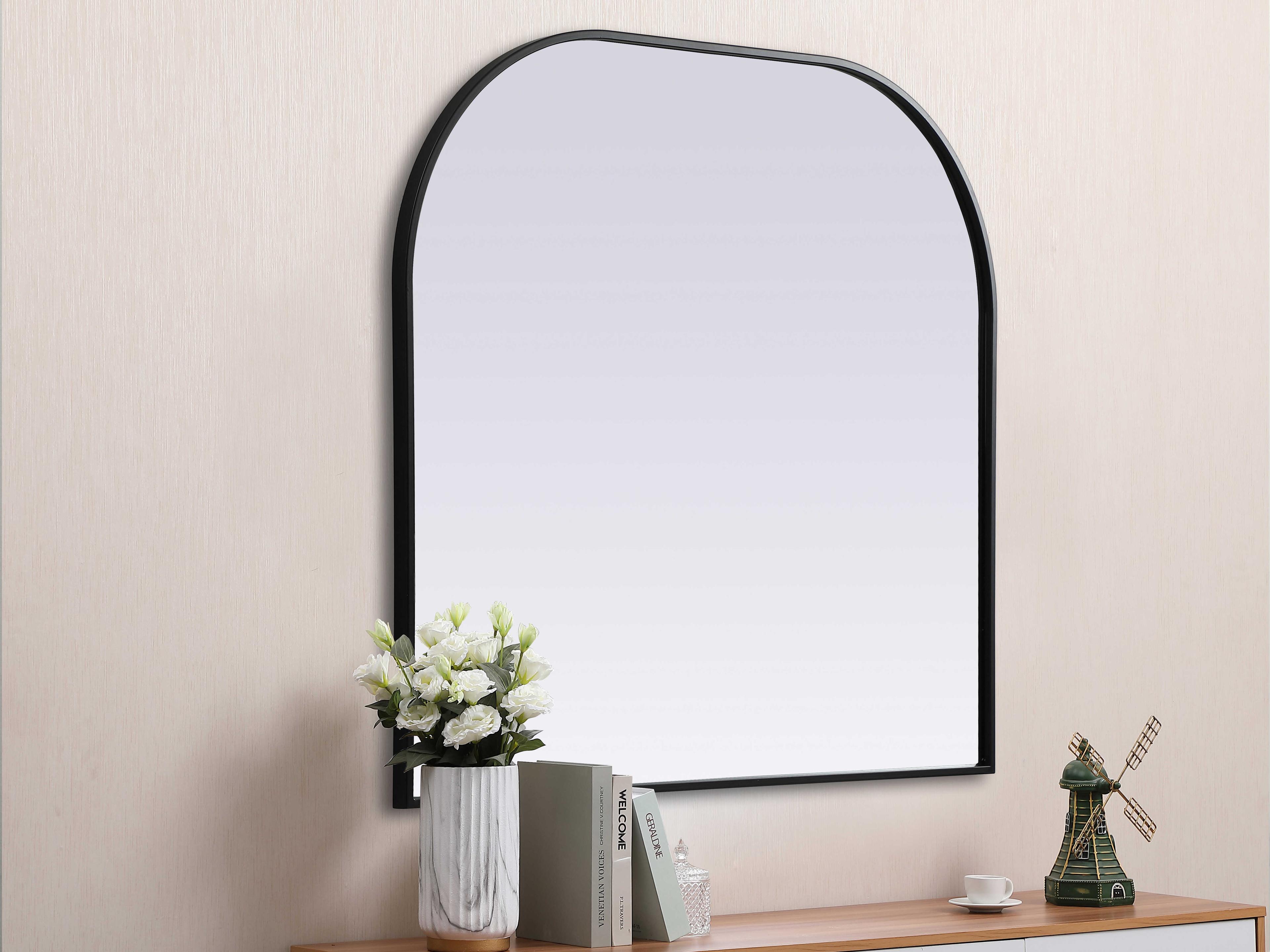 Elegant Lighting Blaire Black Arch Wall Mirror