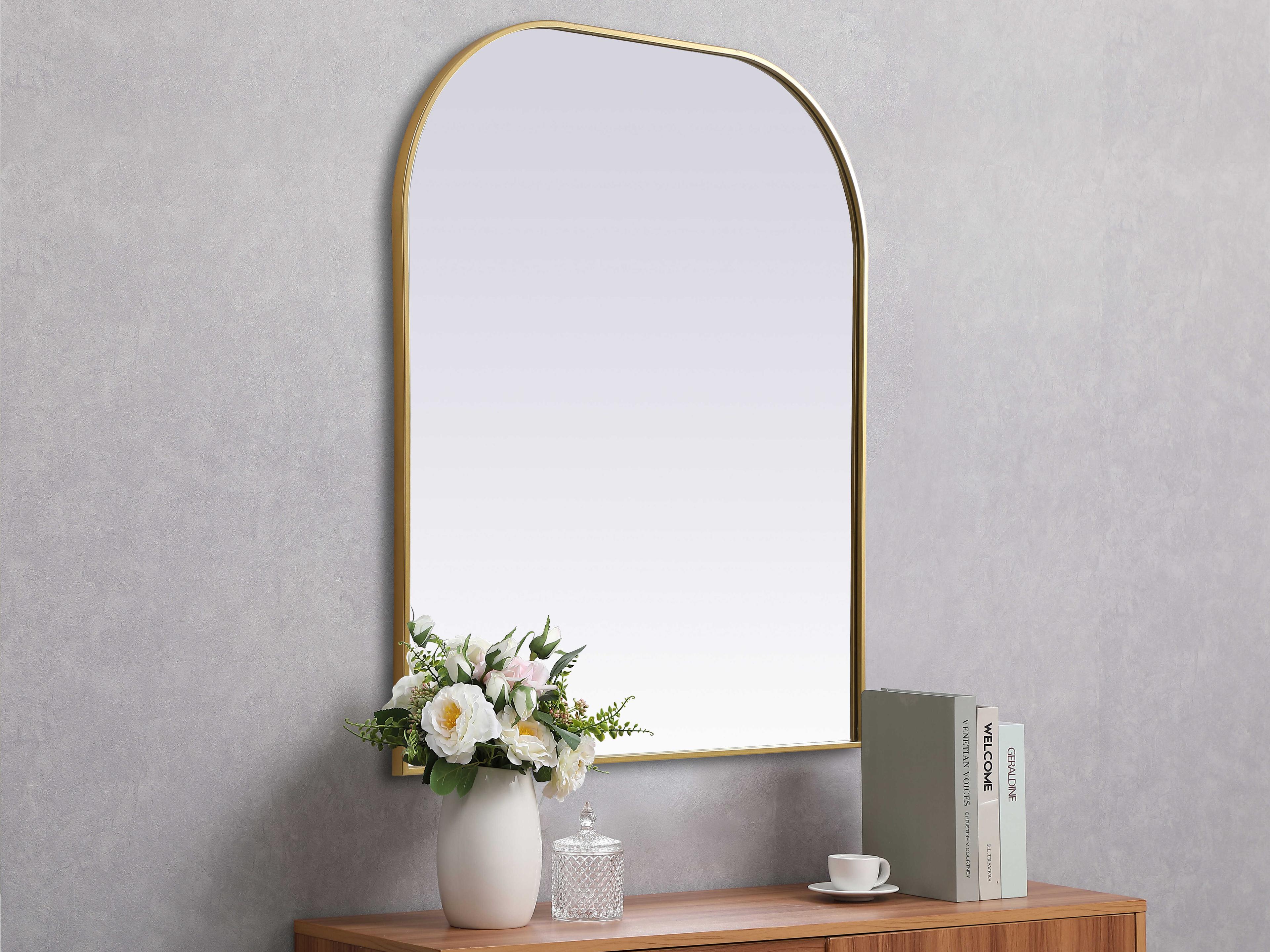Elegant Lighting Blaire Brass Arch Wall Mirror