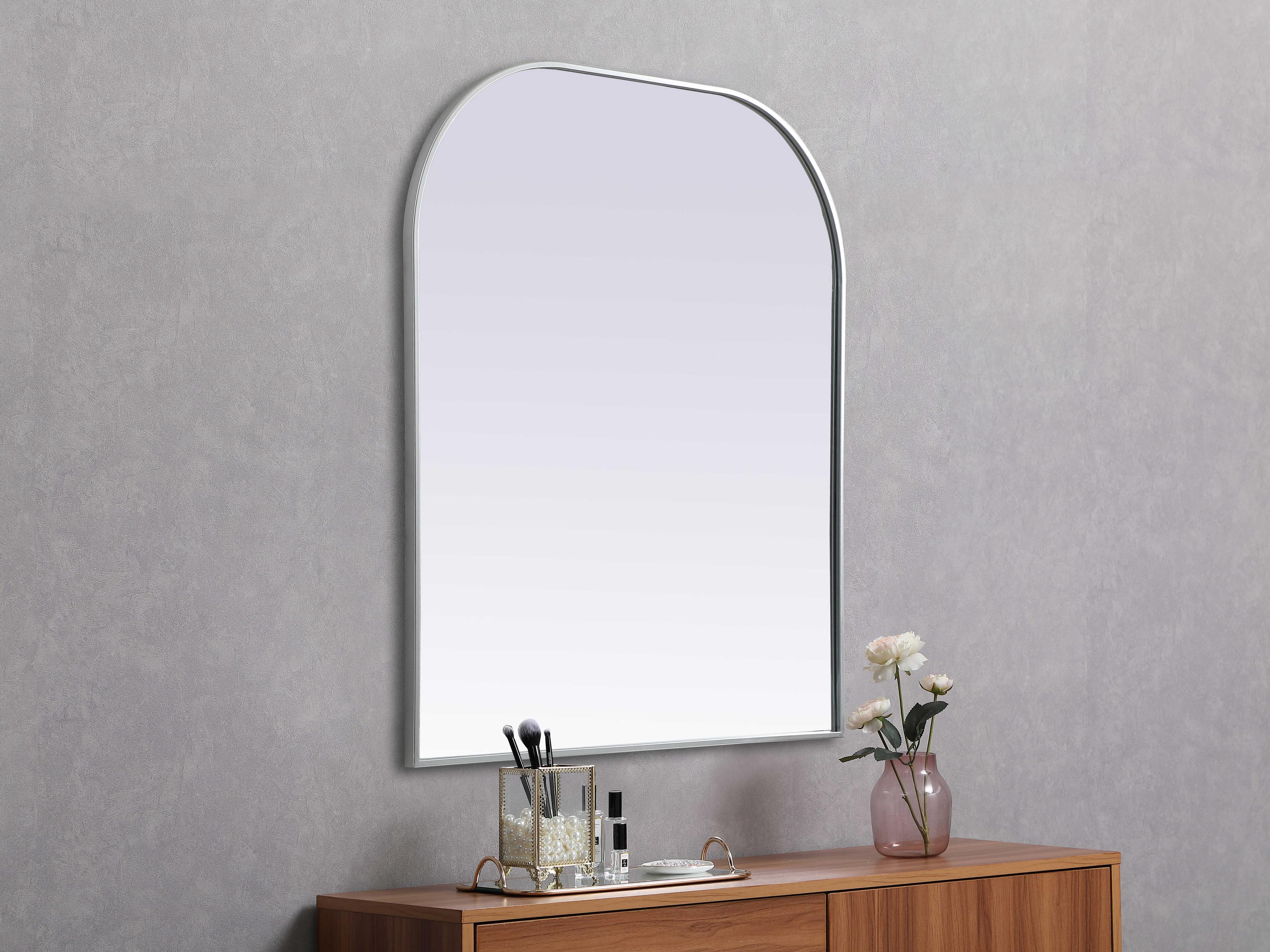 Elegant Lighting Blaire Silver Arch Wall Mirror