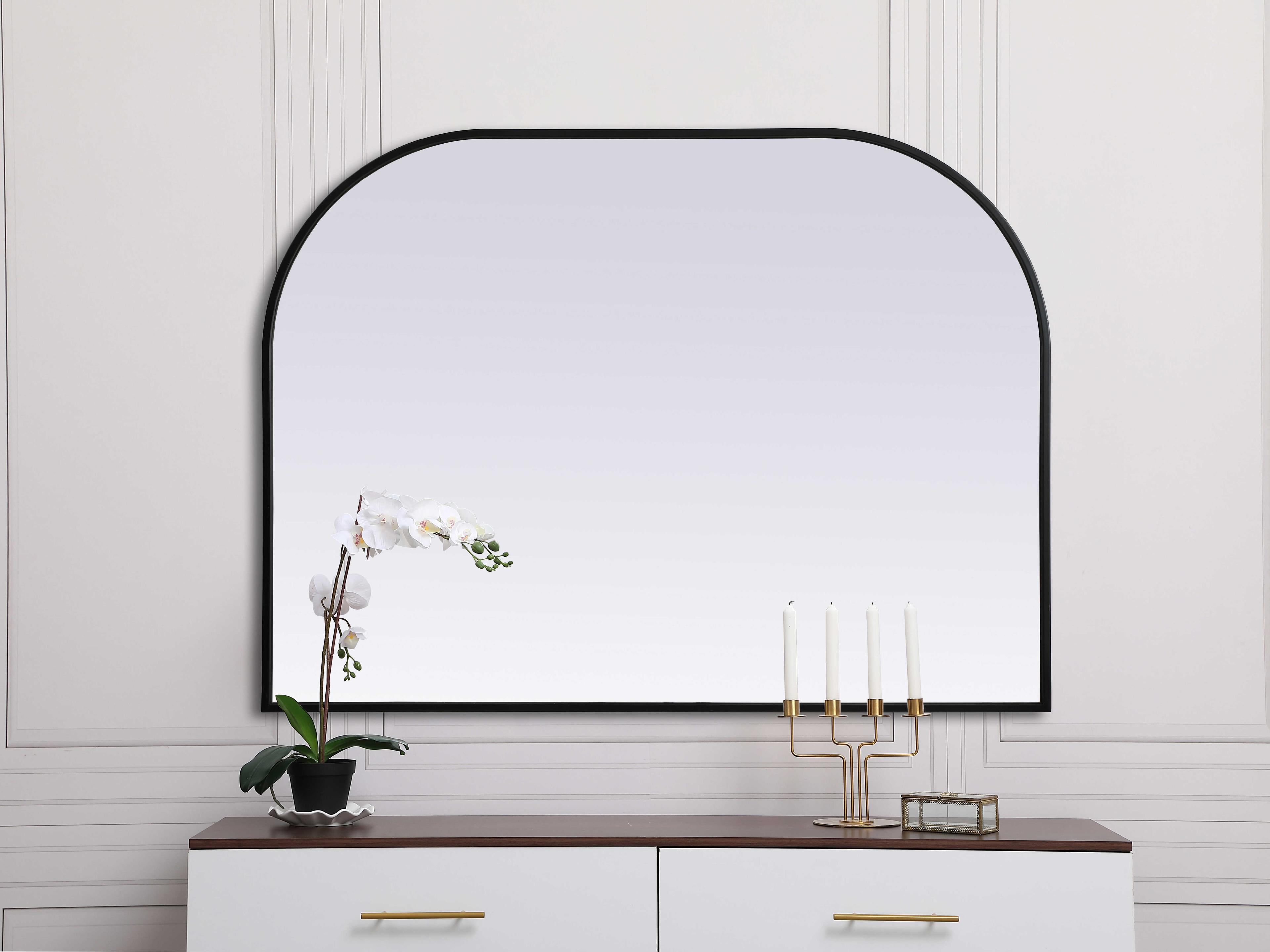 Elegant Lighting Blaire Black Arch Wall Mirror
