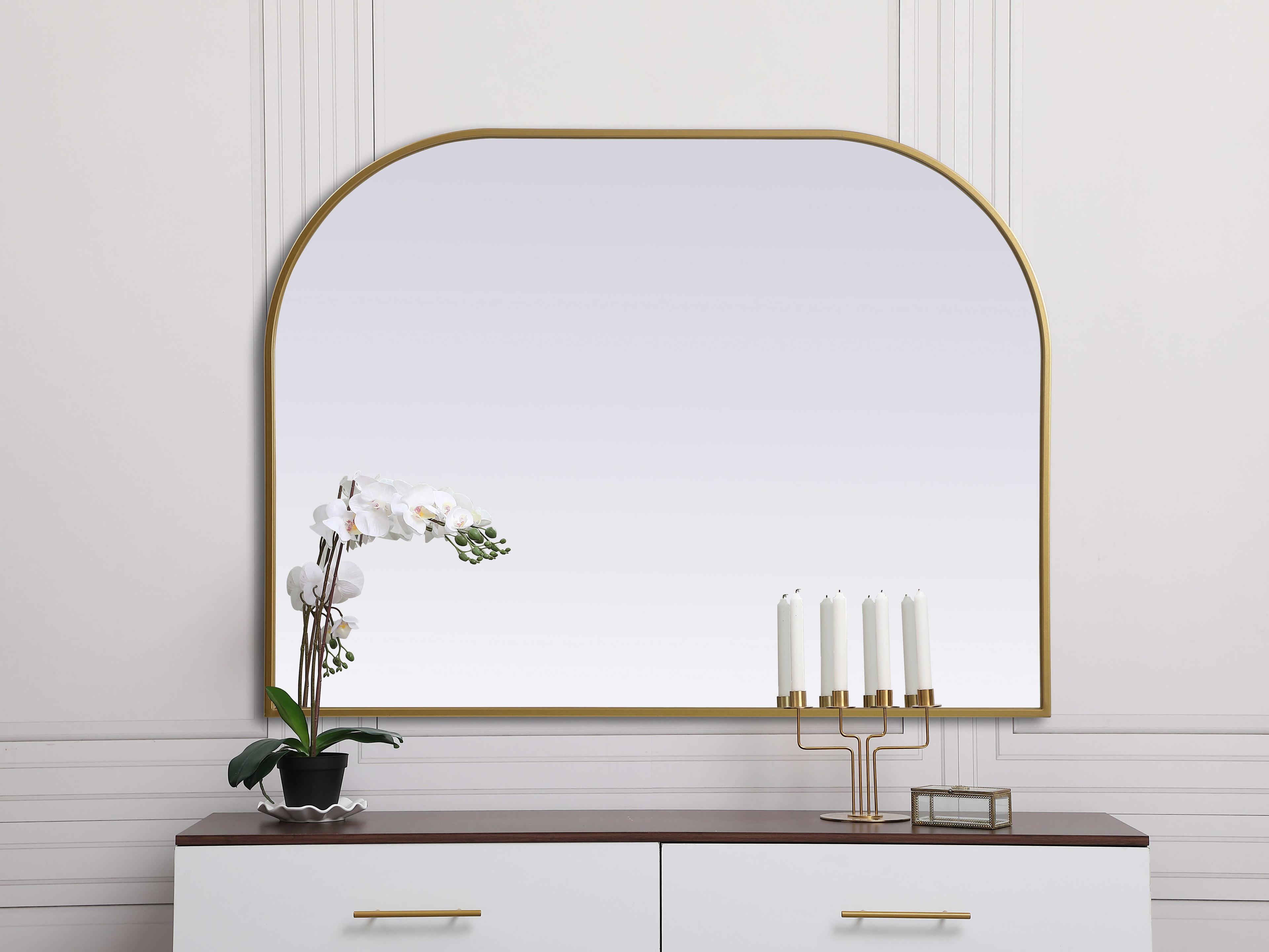 Elegant Lighting Blaire Brass Arch Wall Mirror