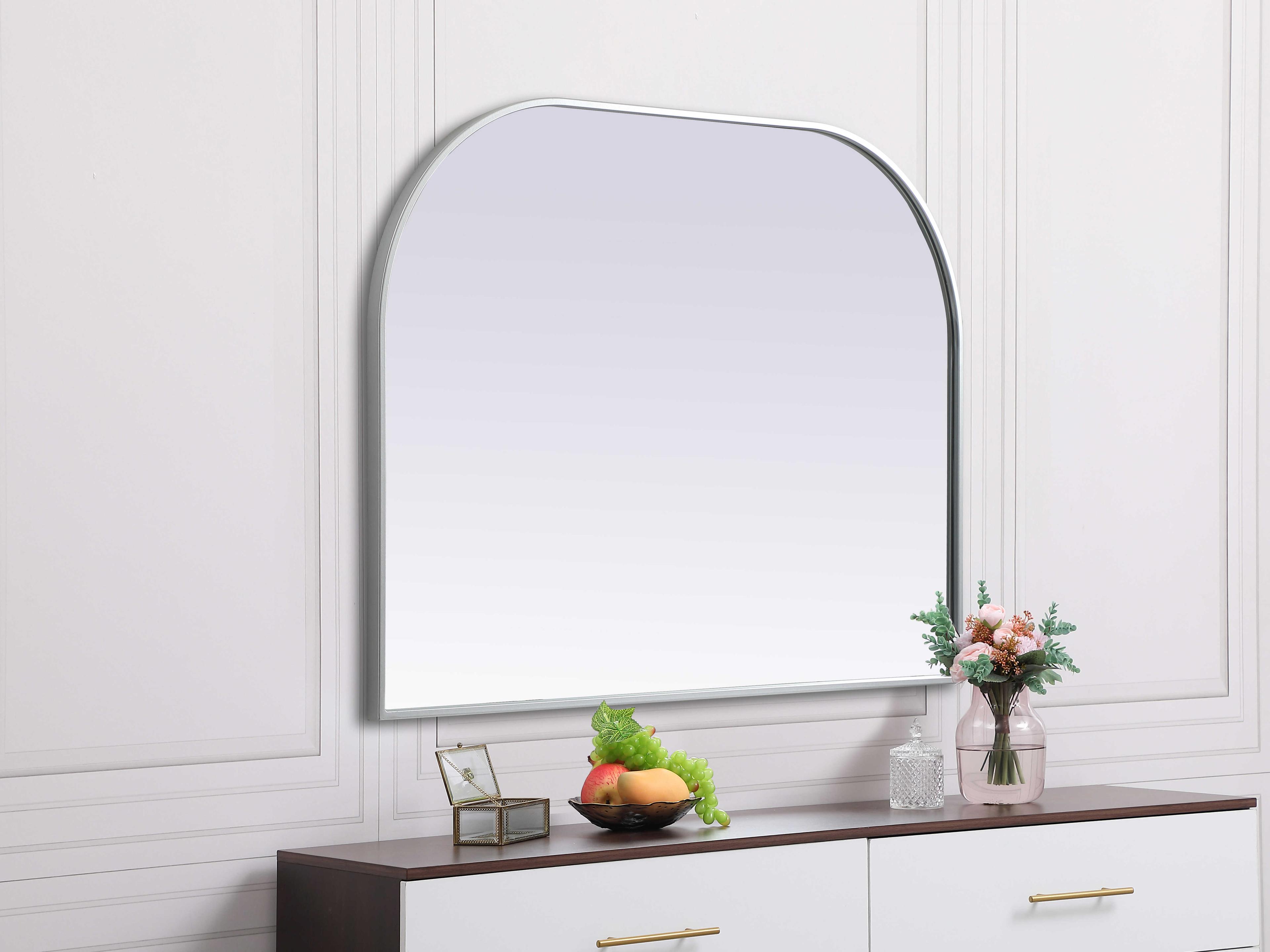 Elegant Lighting Blaire Silver Arch Wall Mirror