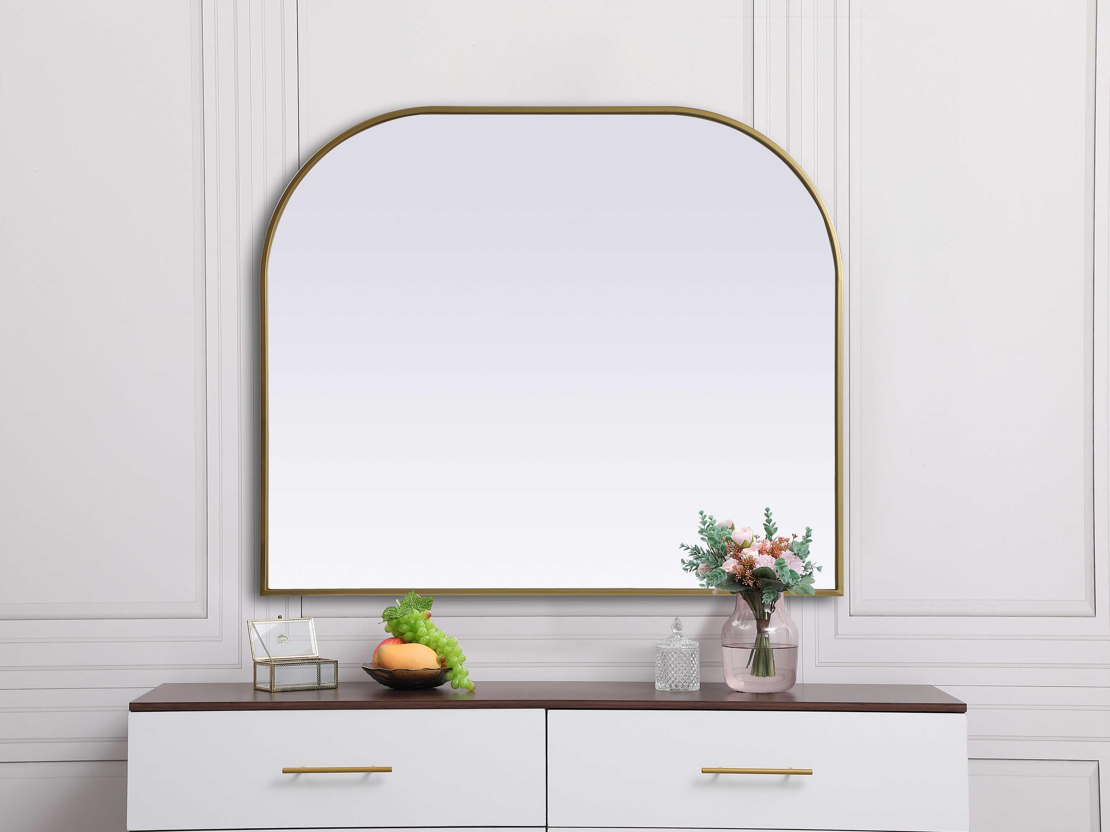 Elegant Lighting Blaire Brass Arch Wall Mirror