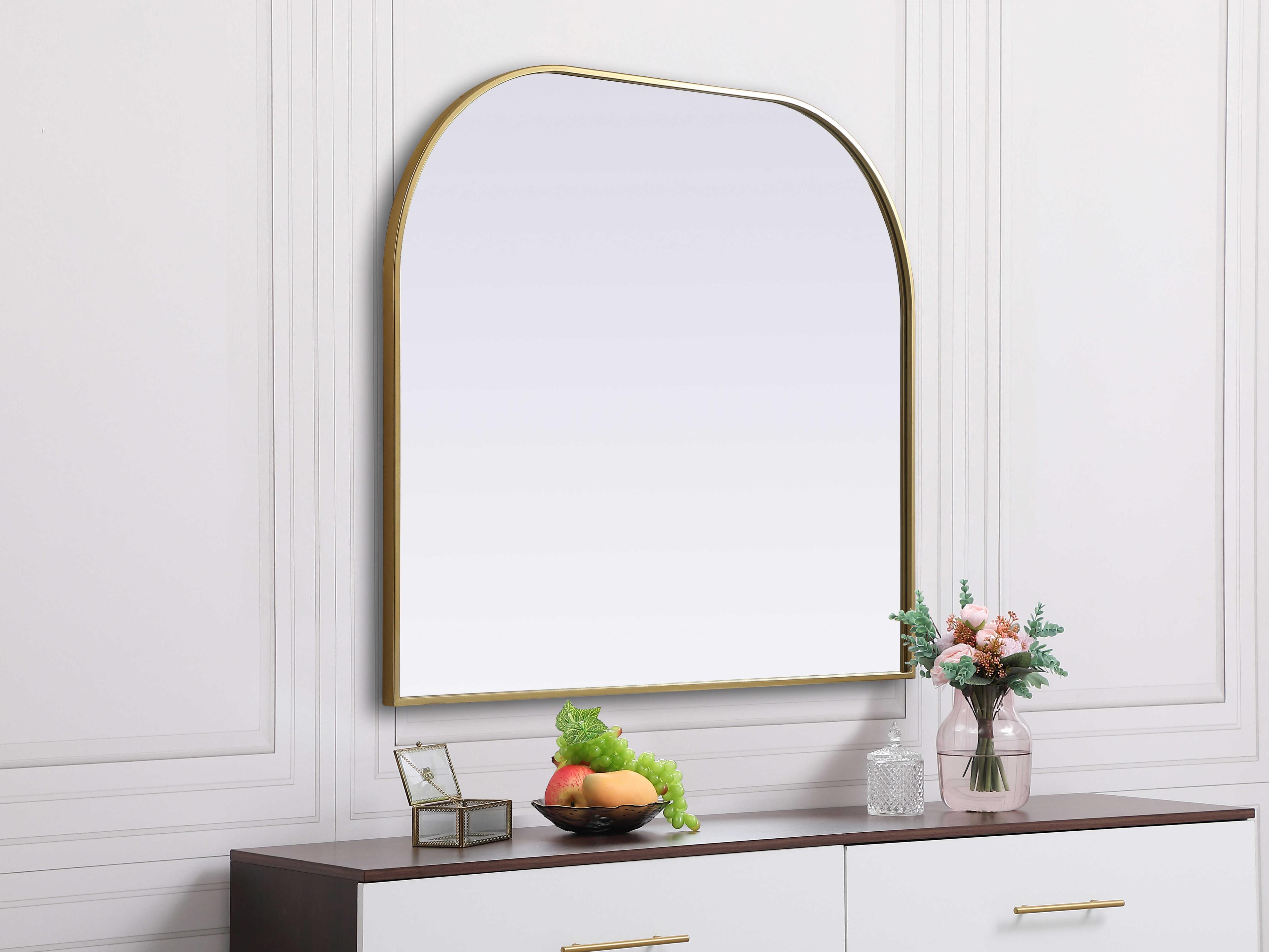 Elegant Lighting Blaire Brass Arch Wall Mirror