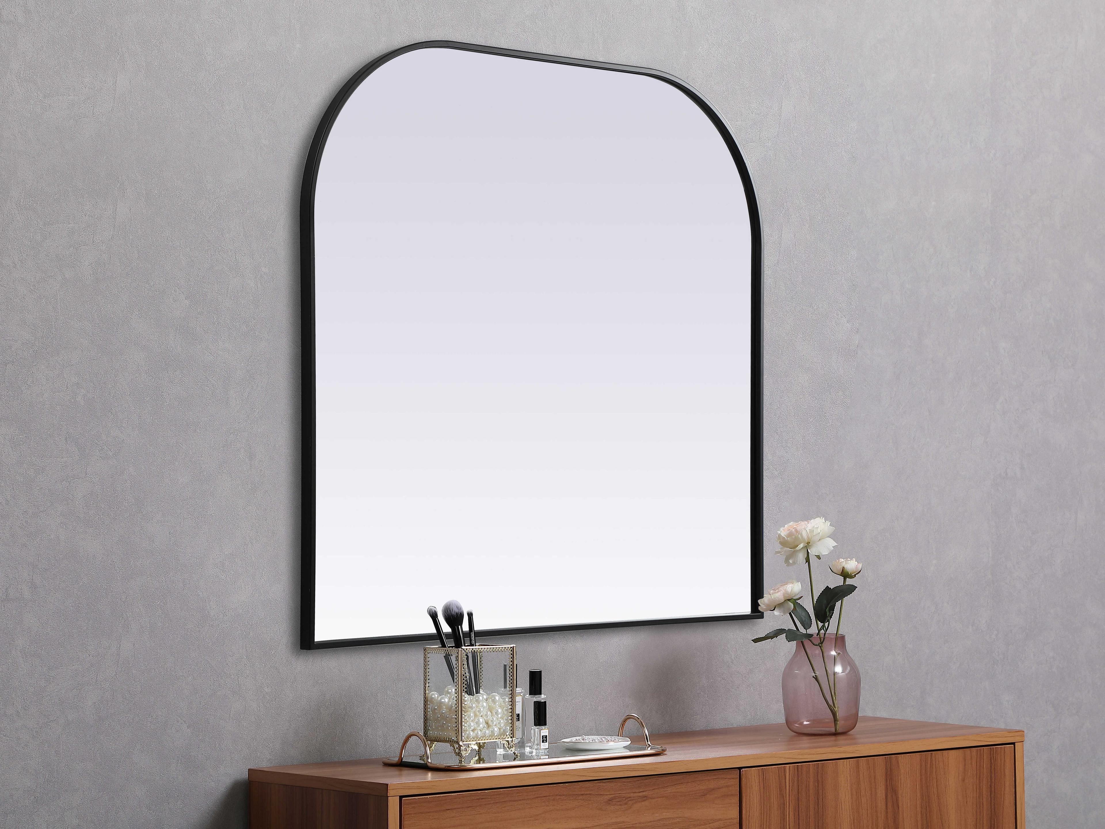 Elegant Lighting Blaire Black Arch Wall Mirror