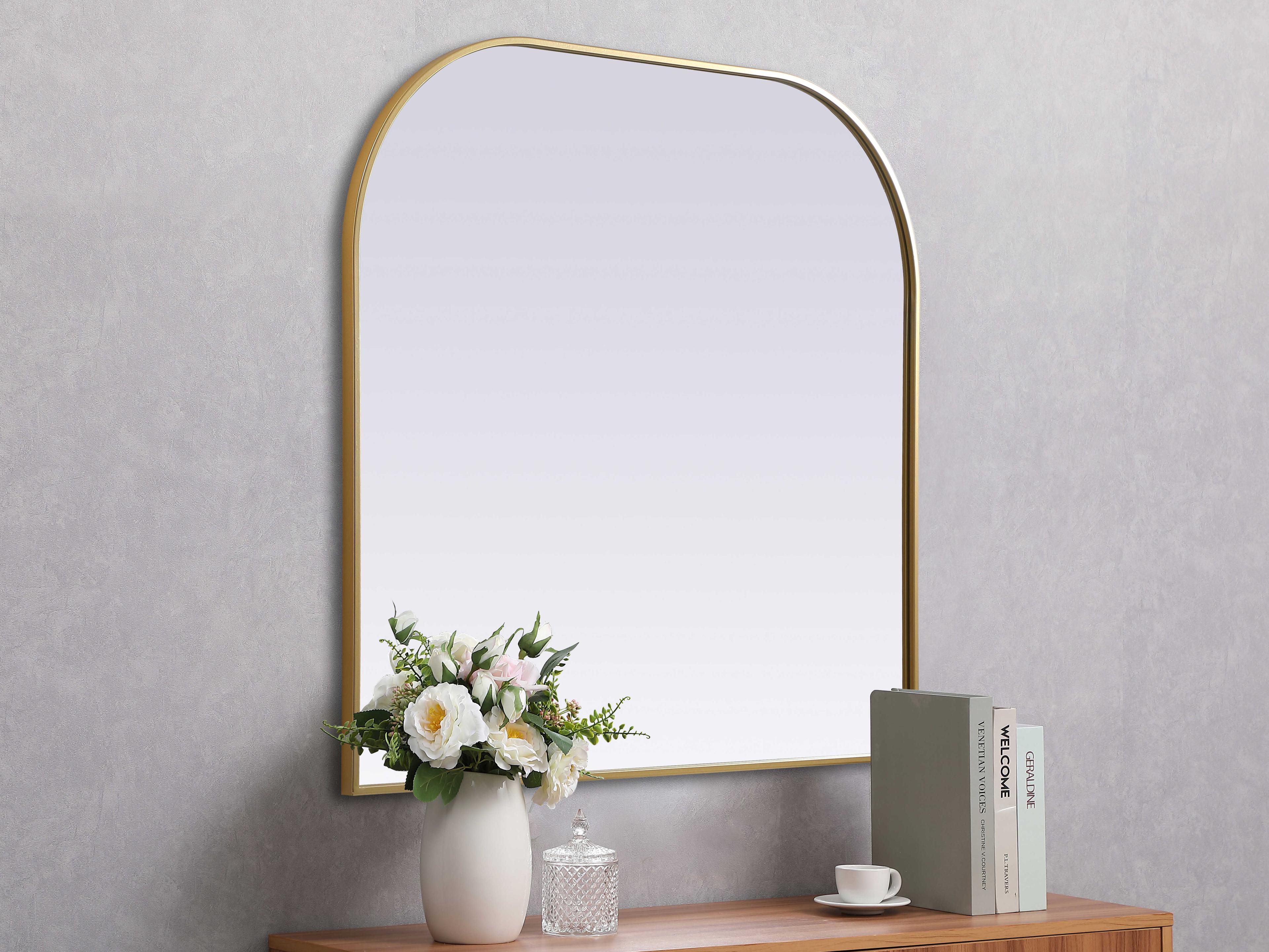 Elegant Lighting Blaire Brass Arch Wall Mirror