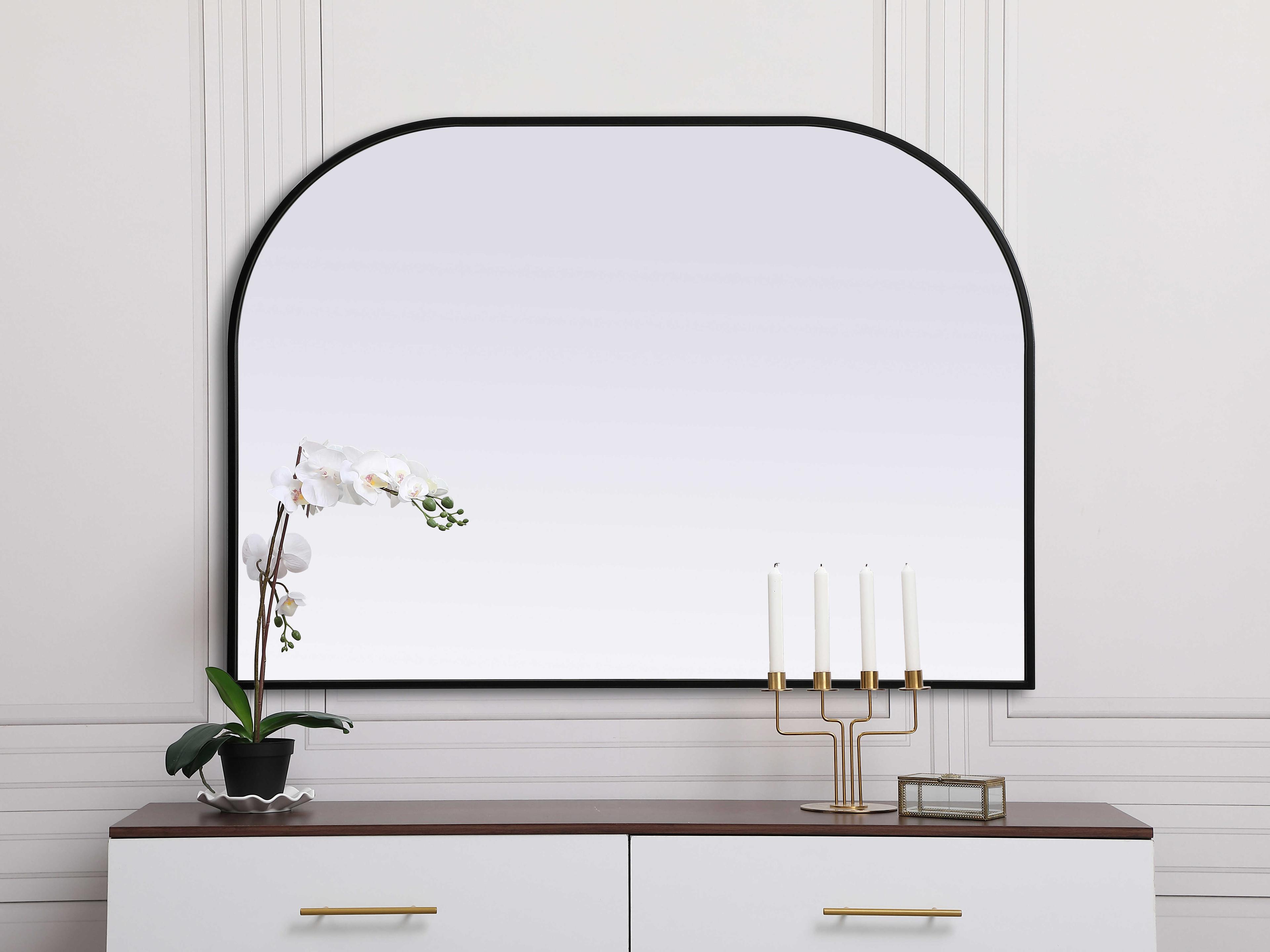 Elegant Lighting Blaire Black Arch Wall Mirror