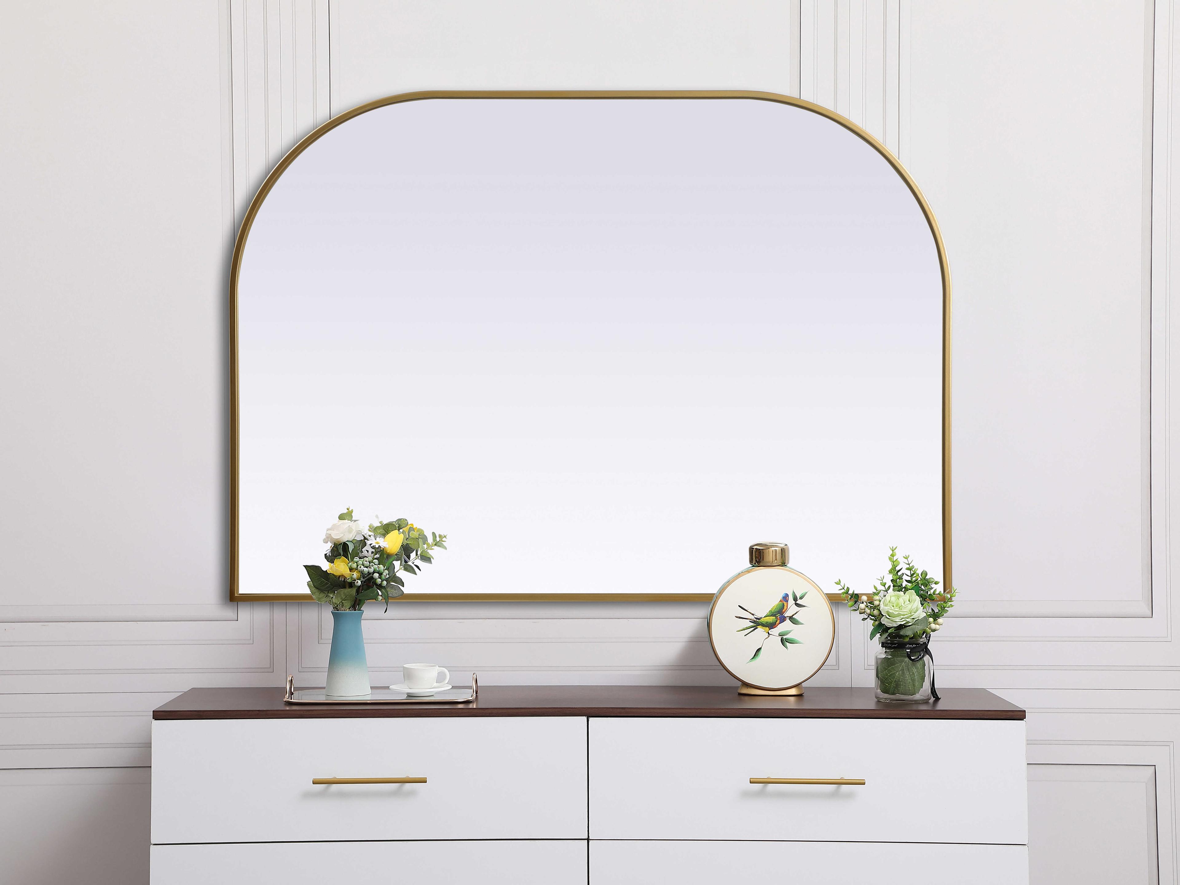 Elegant Lighting Blaire Brass Arch Wall Mirror