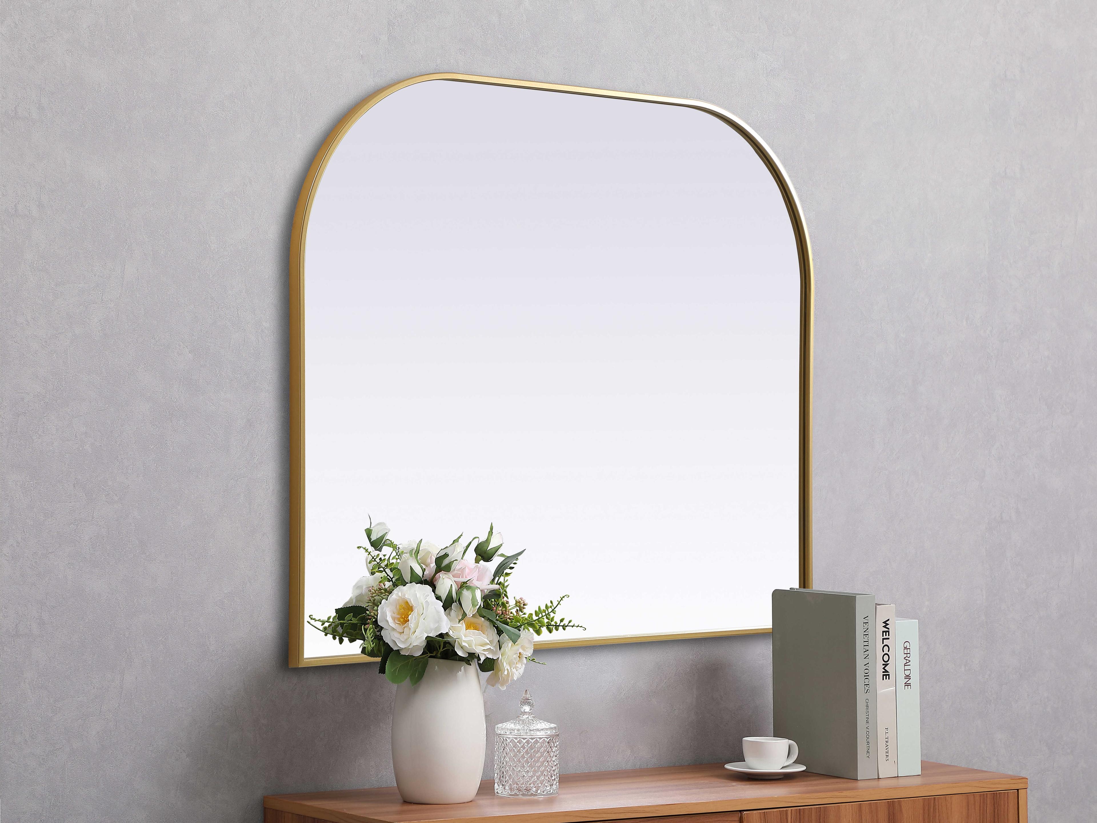 Elegant Lighting Blaire Brass Arch Wall Mirror