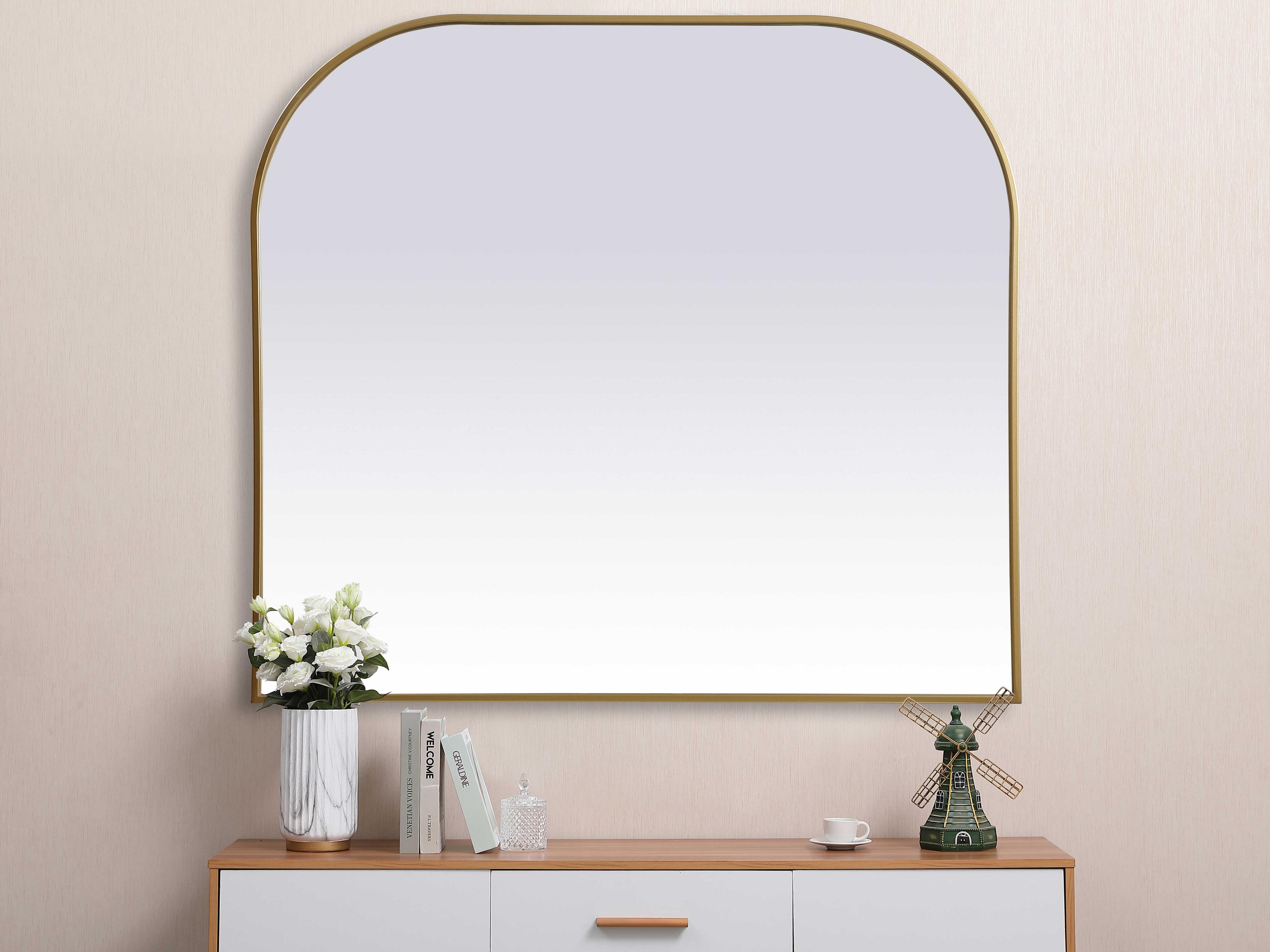 Elegant Lighting Blaire Brass Arch Wall Mirror