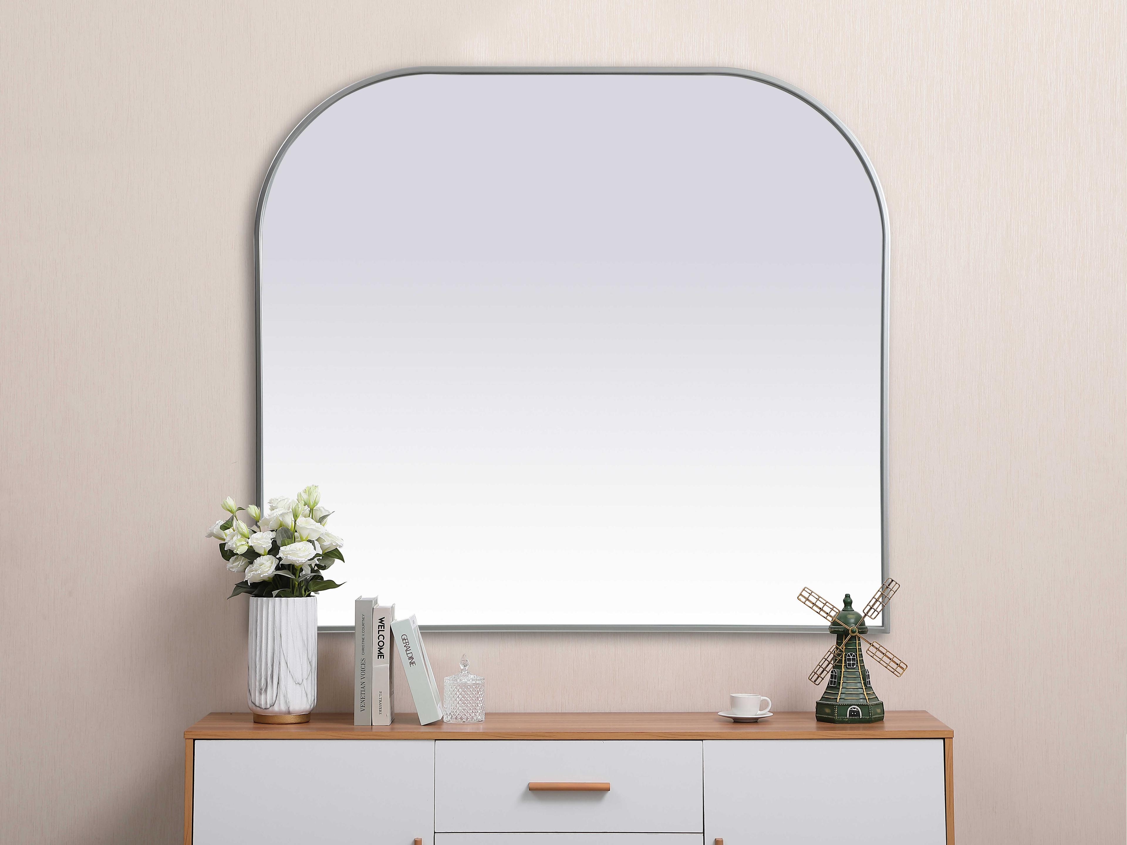 Elegant Lighting Blaire Silver Arch Wall Mirror